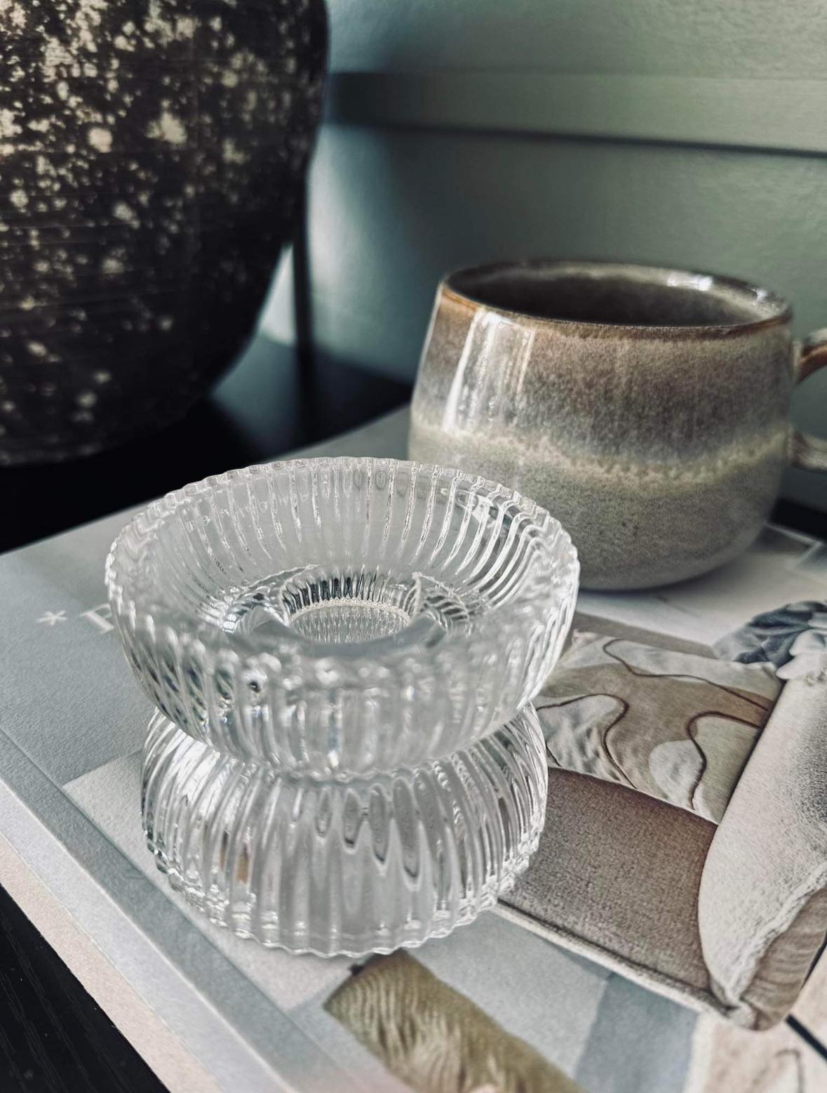 Lysestage - Vendbar klar glas