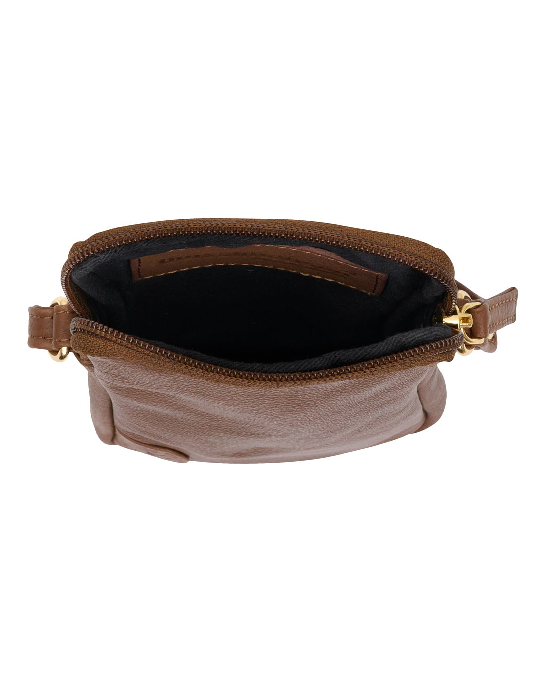 Mobiltaske Misse - Coffee / gold