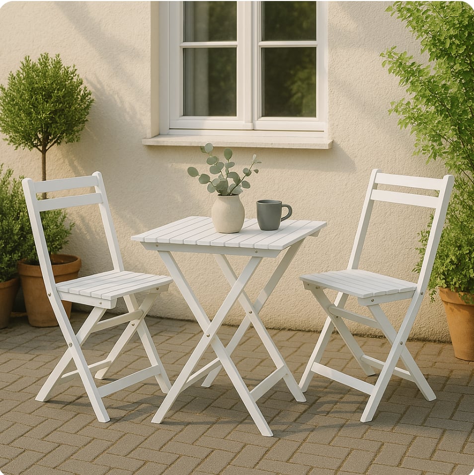 Cafesæt - Hvid akacia