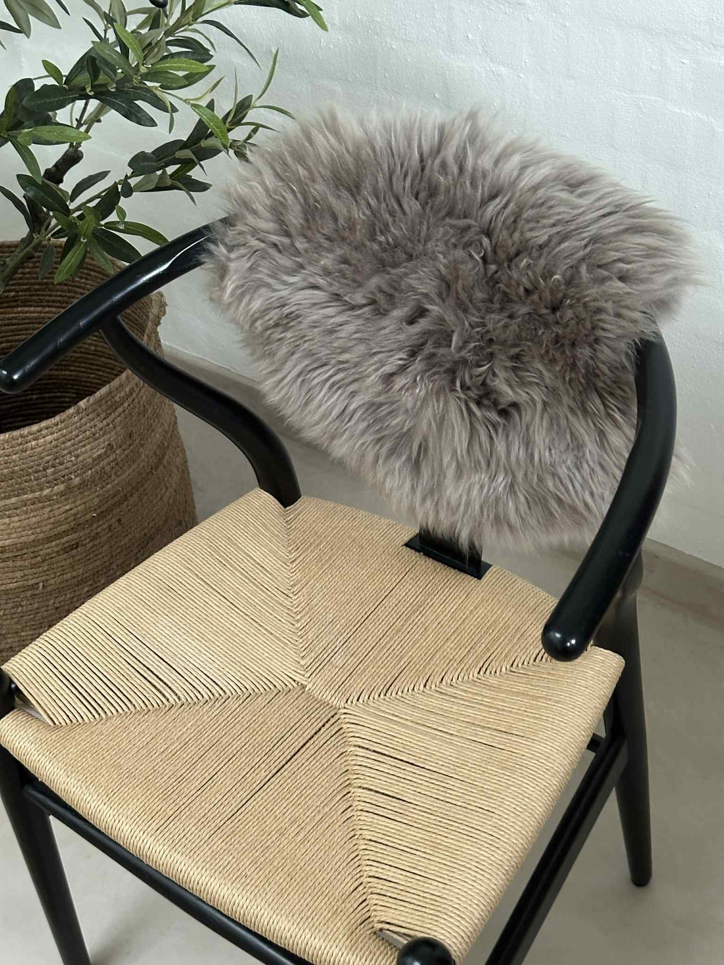 Sædeskind Ø 34cm - Mocca lammeskind