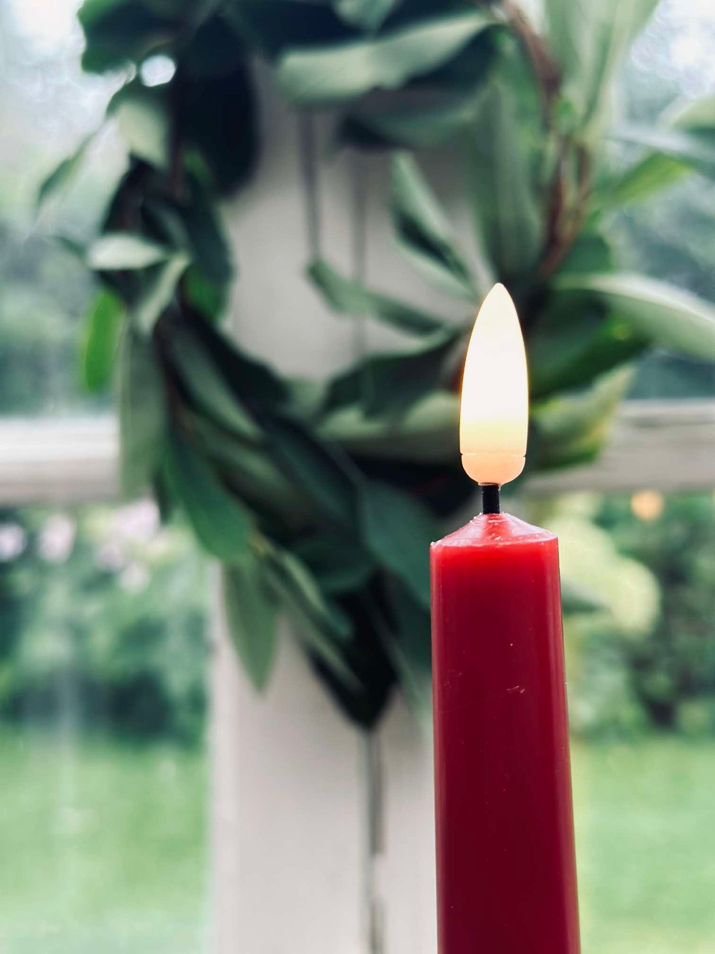 Stagelys / Sæt med 2 stk og fjernbetjening – Rød 24 cm