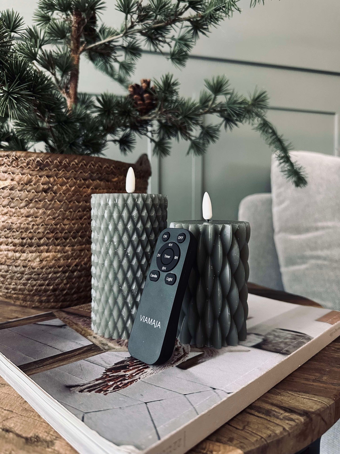 LED Bloklys / Design – 2 stk Grøn