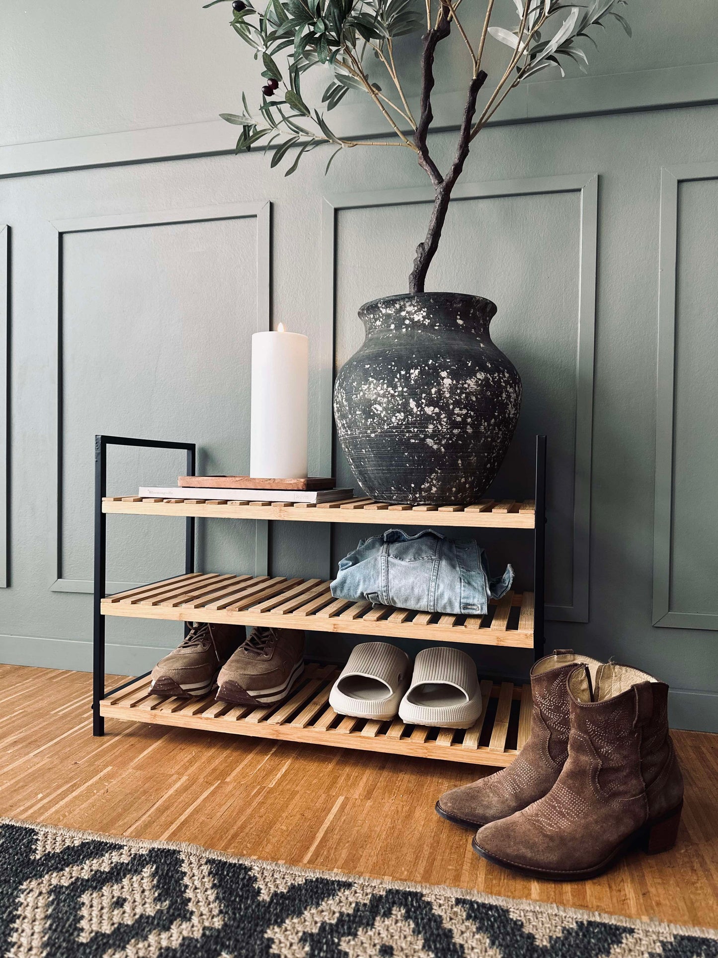 Skoreol i bambus - 3 hylder