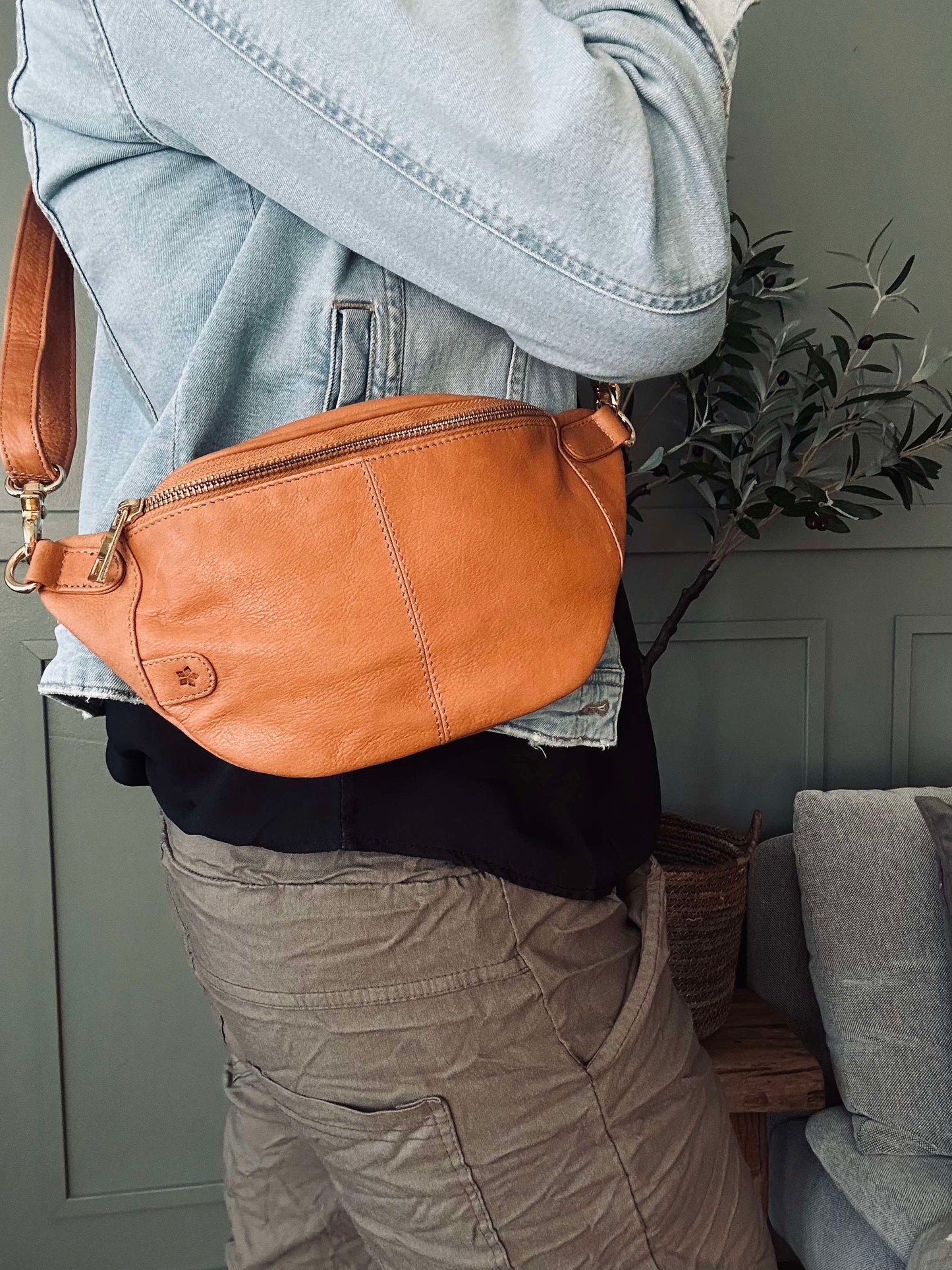 Bumbag Molly - Cognac / gold