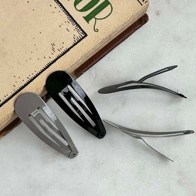 Hårklemmer Mina Black / Grey 4 stk