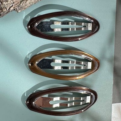 Hårspænder Oval Brown - 4stk.