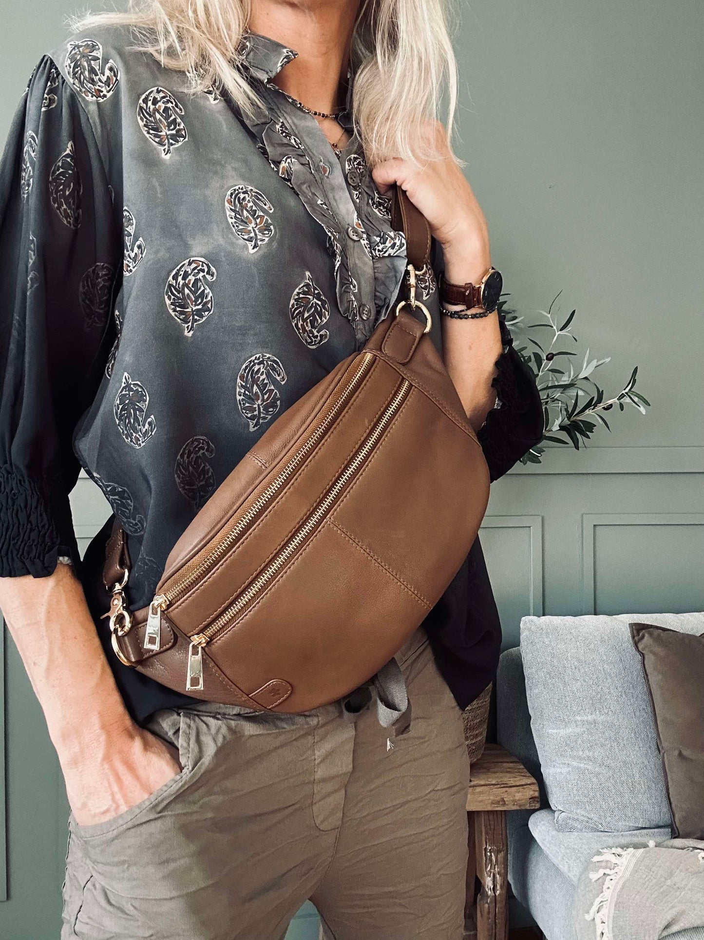 Bumbag Astrid - Coffee / Gold