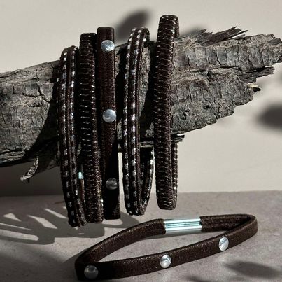 Hårelastikker Brown / Silver - 3 mix
