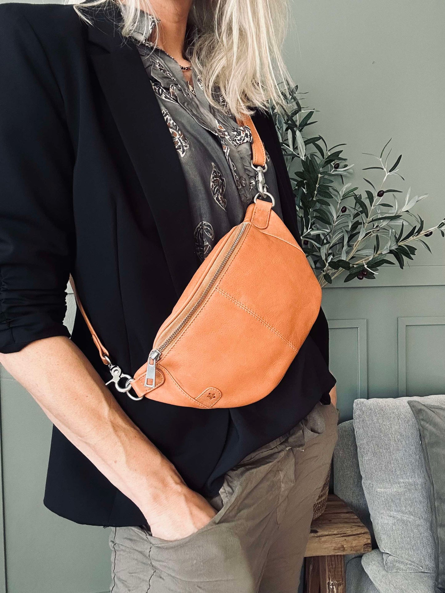 Bumbag Molly - Cognac / silver
