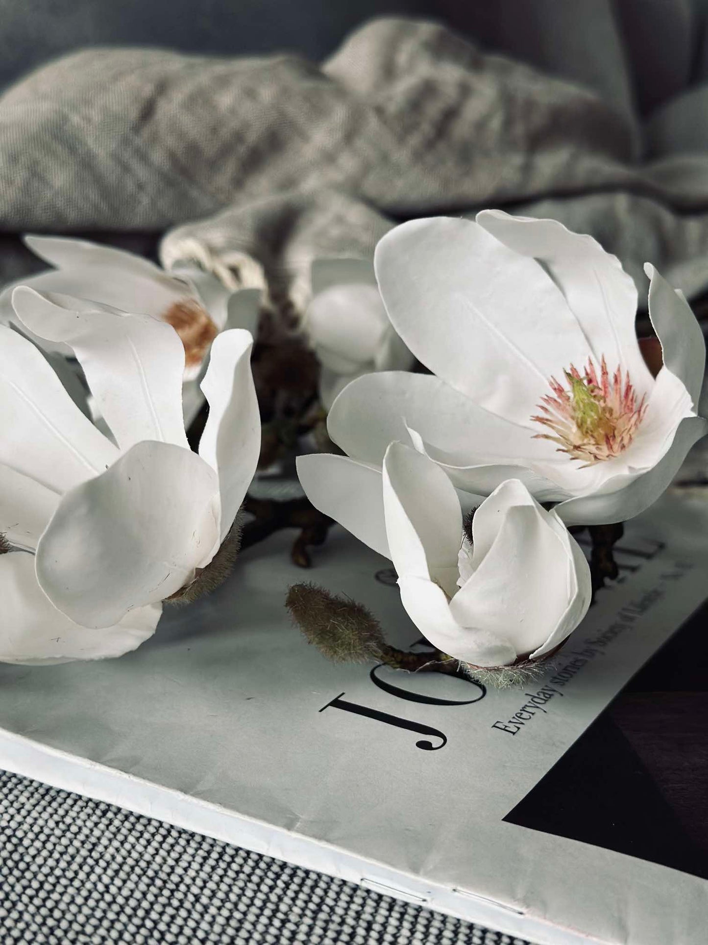 Blomst Magnolia - Hvid 88 cm