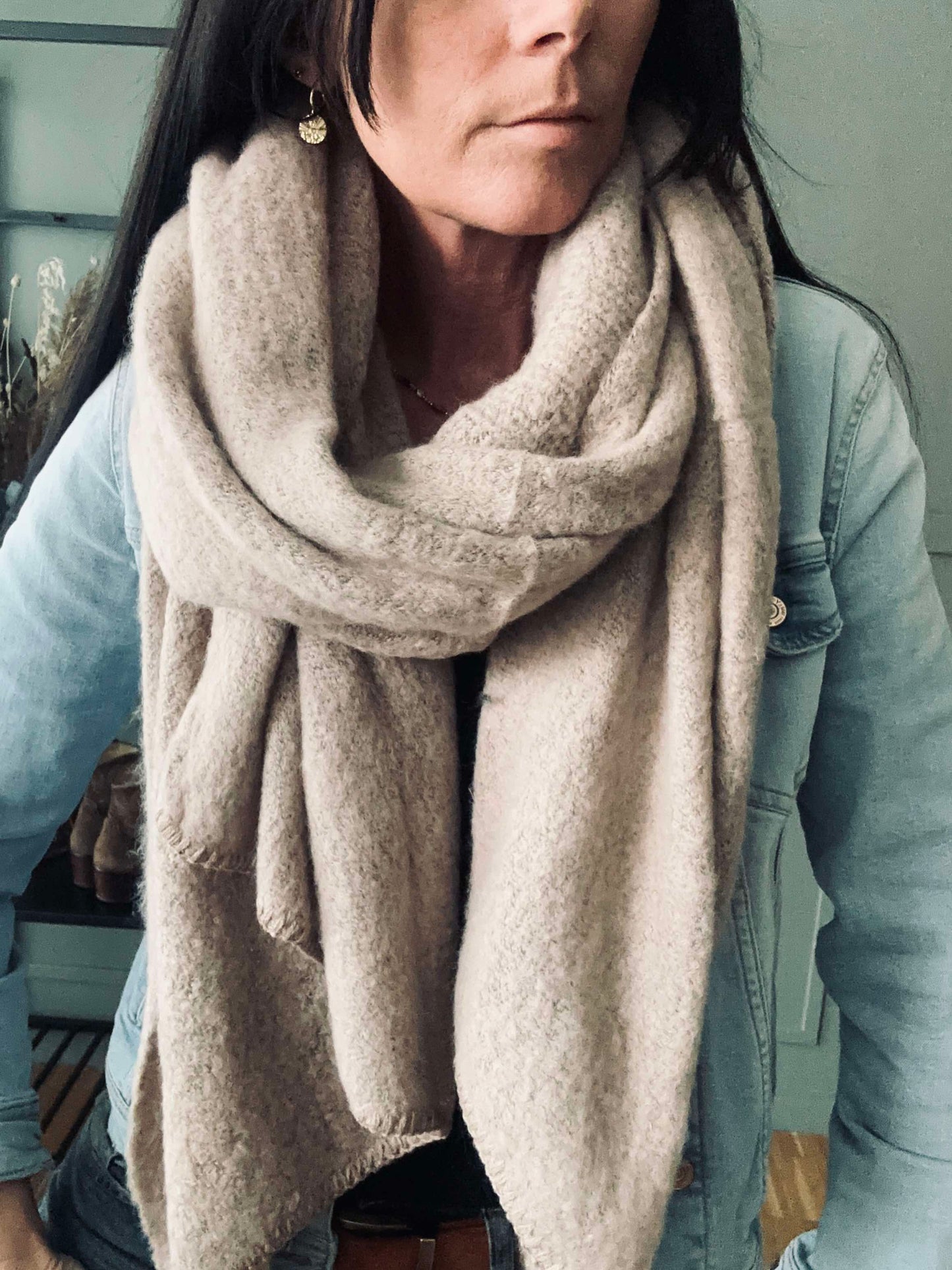 Tørklæde MILA Beige / Rose