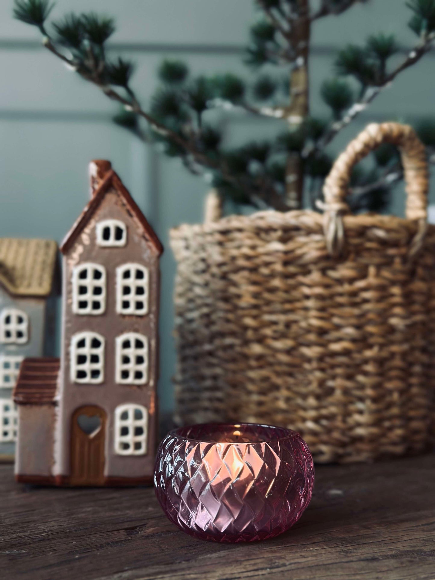 Lysestage til fyrfadslys Diamond - Pink