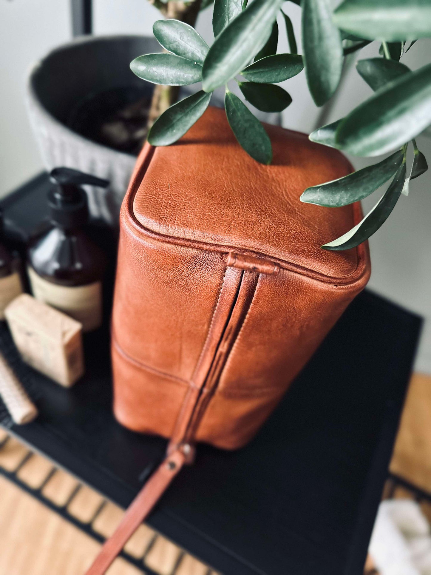 Toilettaske Roy Cognac