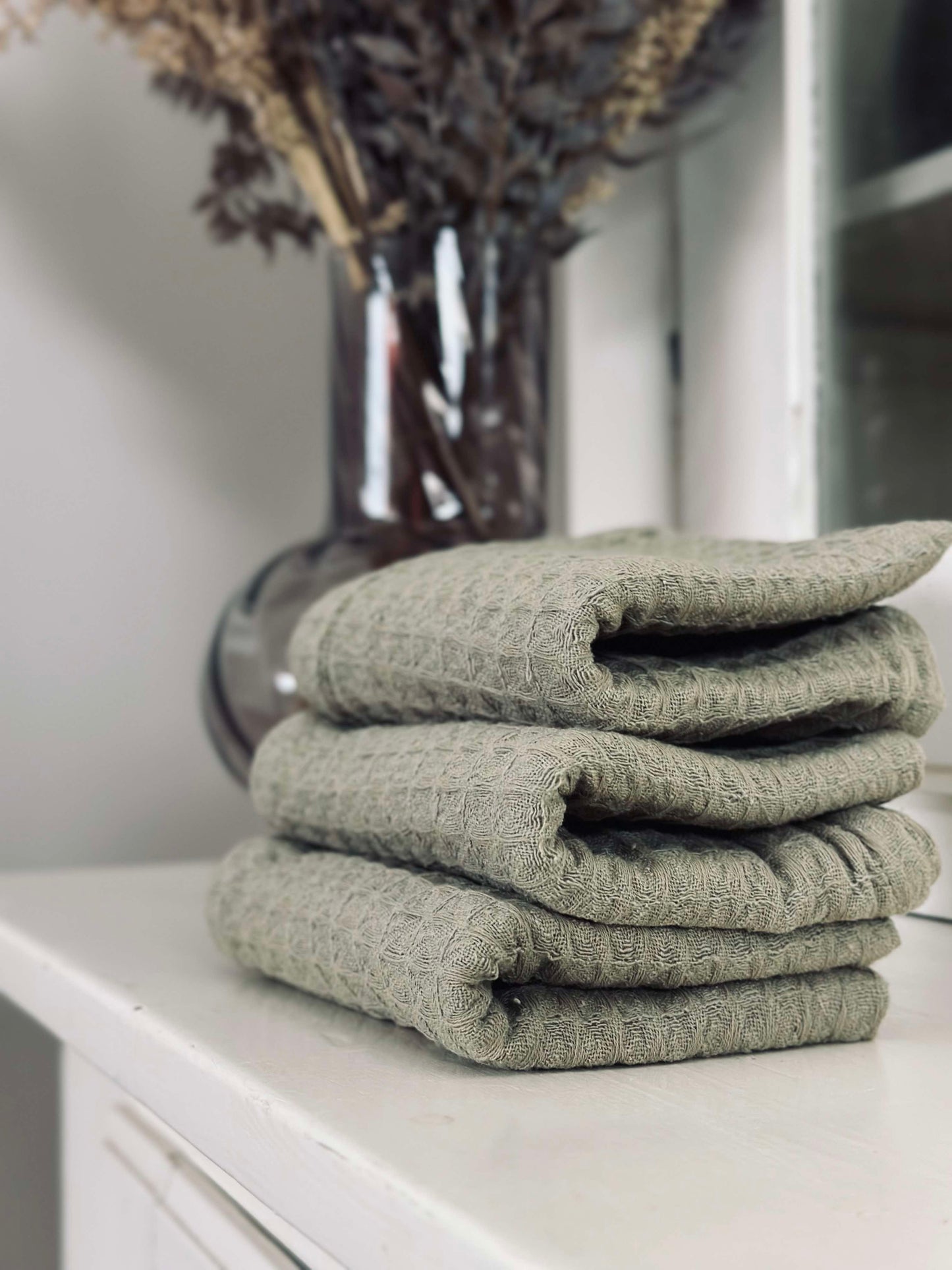 Viskestykker 3 stk. - Vaflet Mørk Beige