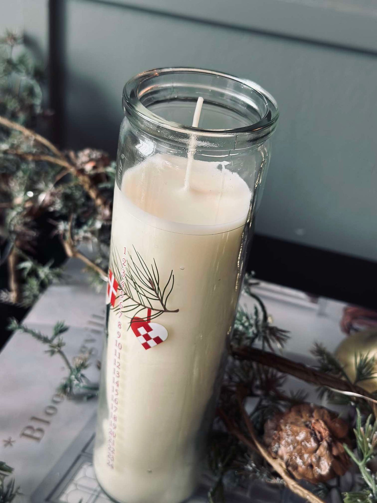 Kalenderlys i glas - Dansk Jul