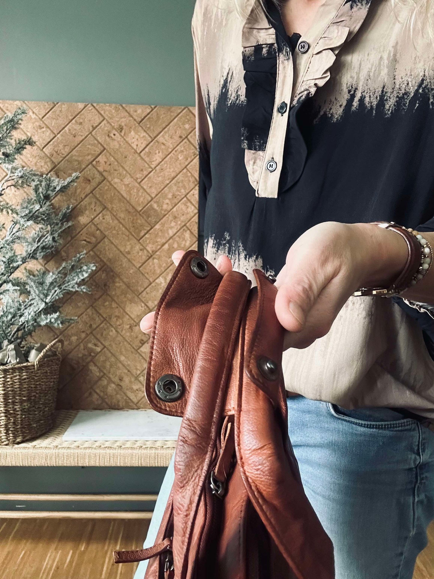 Arbejdstaske - Cognac Cow leather