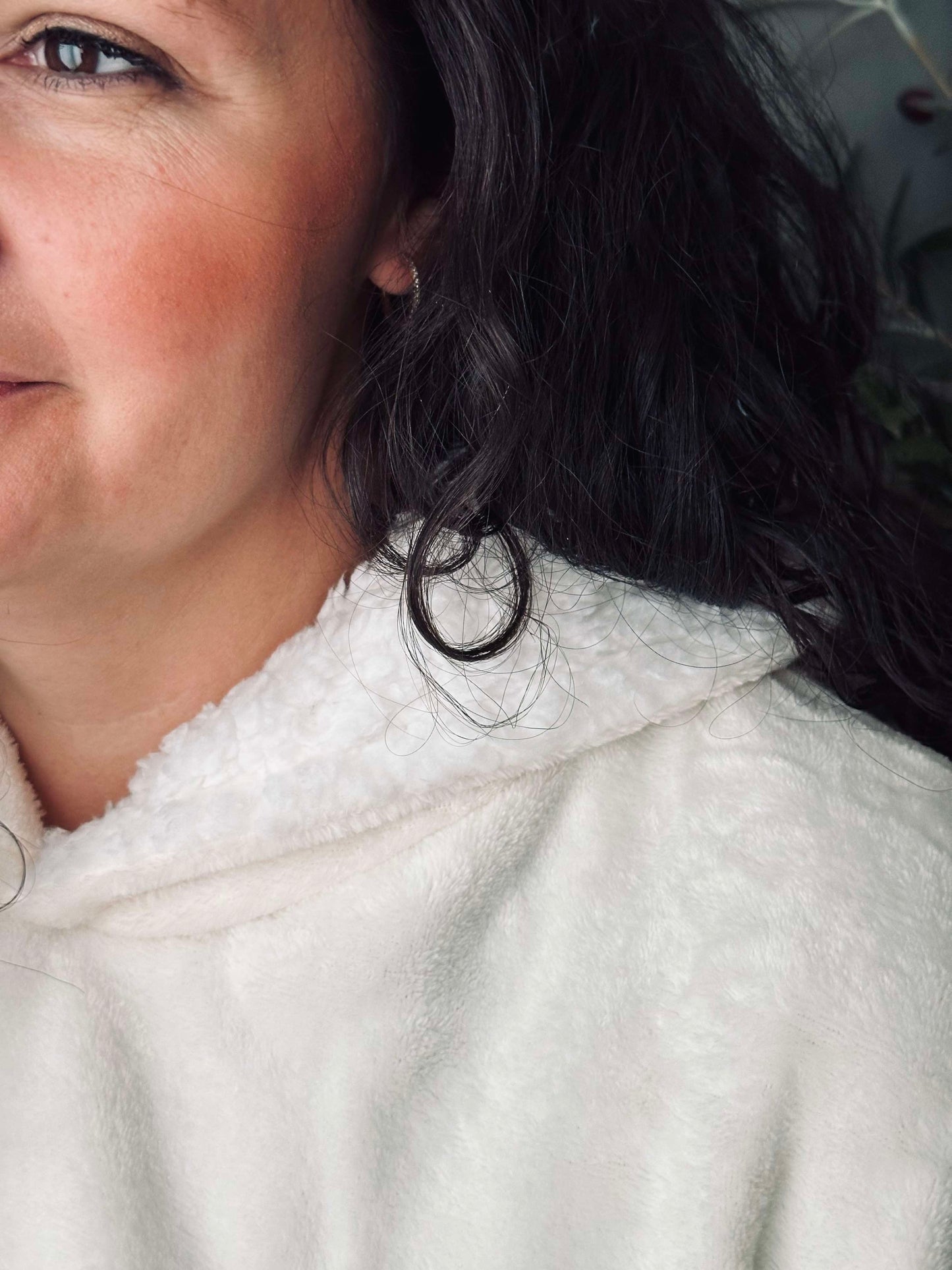 Hoodie Fleece White - Oversize
