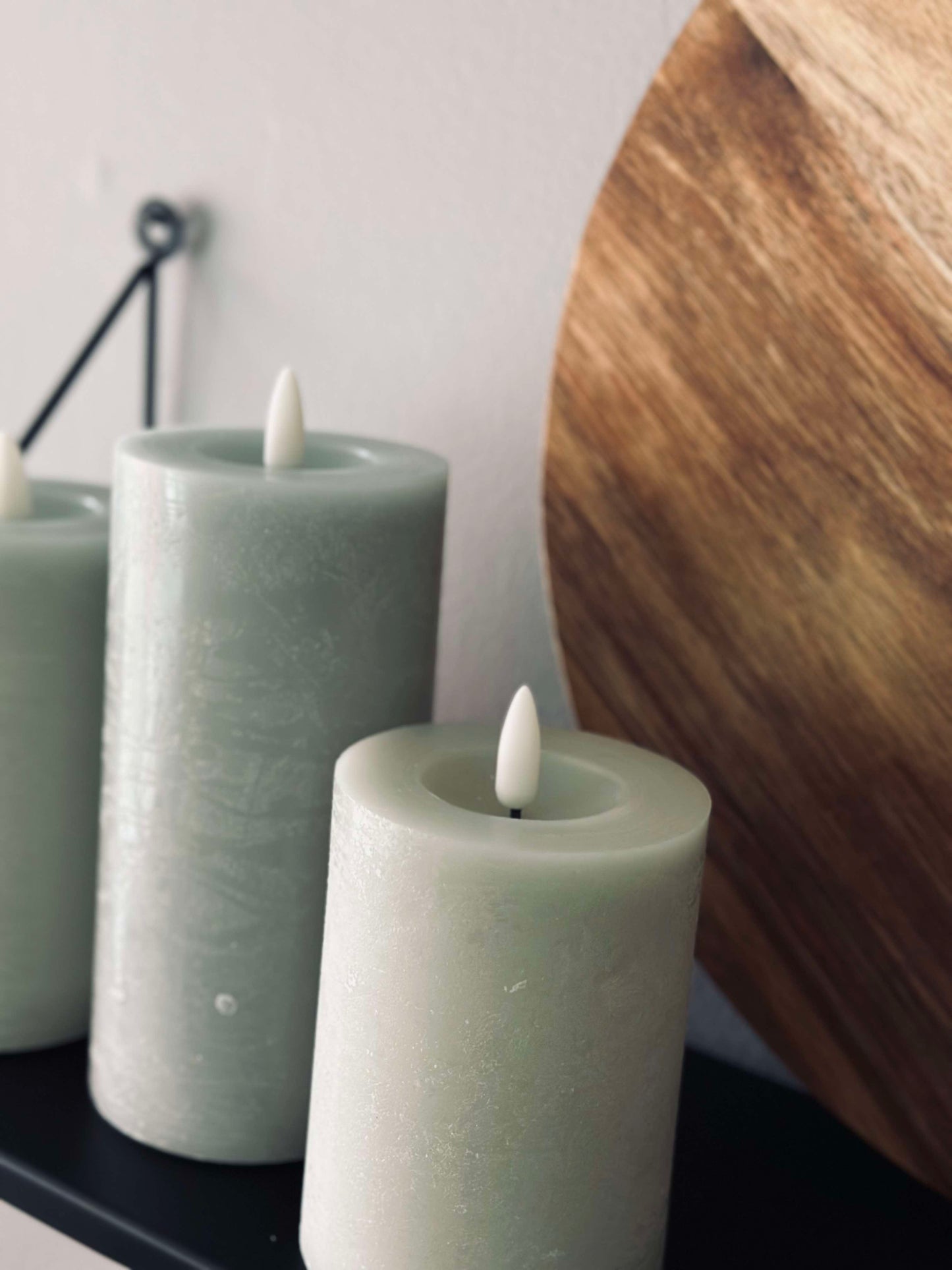 LED Bloklys / Mint – 3 stk Rustik lys