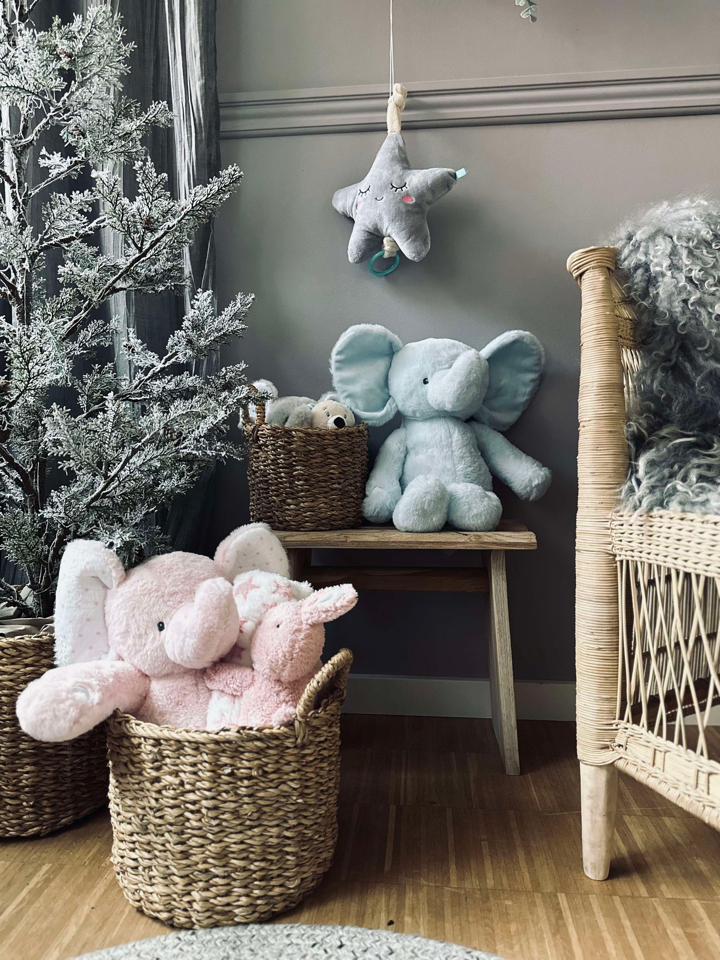 Bamse Elefant 38cm - Lyseblå