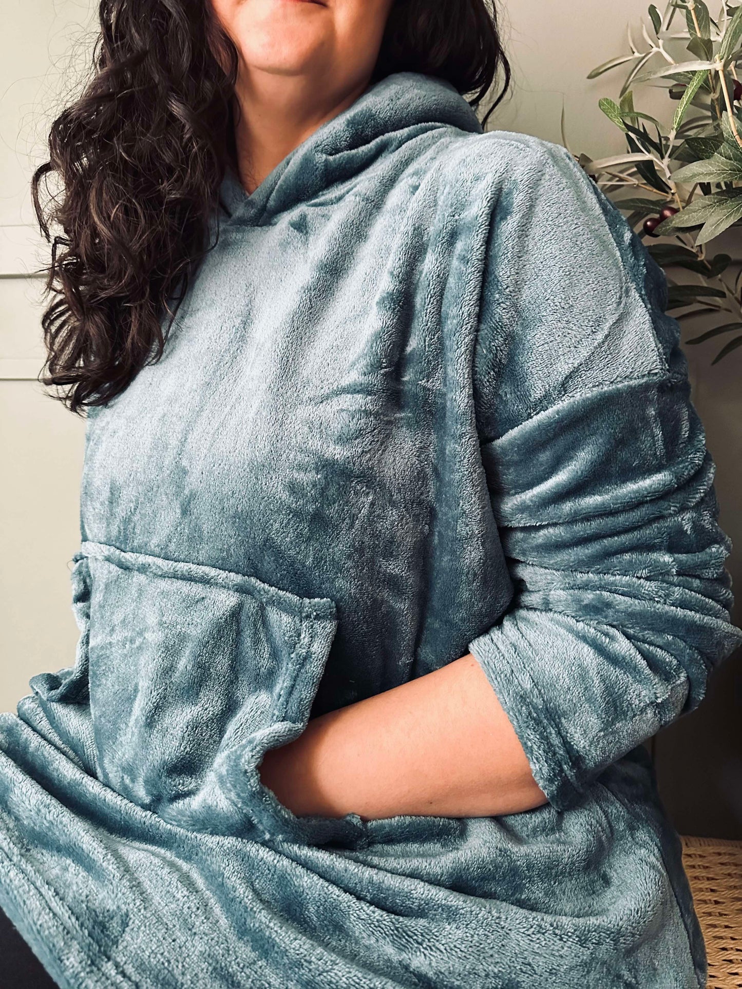 Hoodie Fleece Blue - S-XL