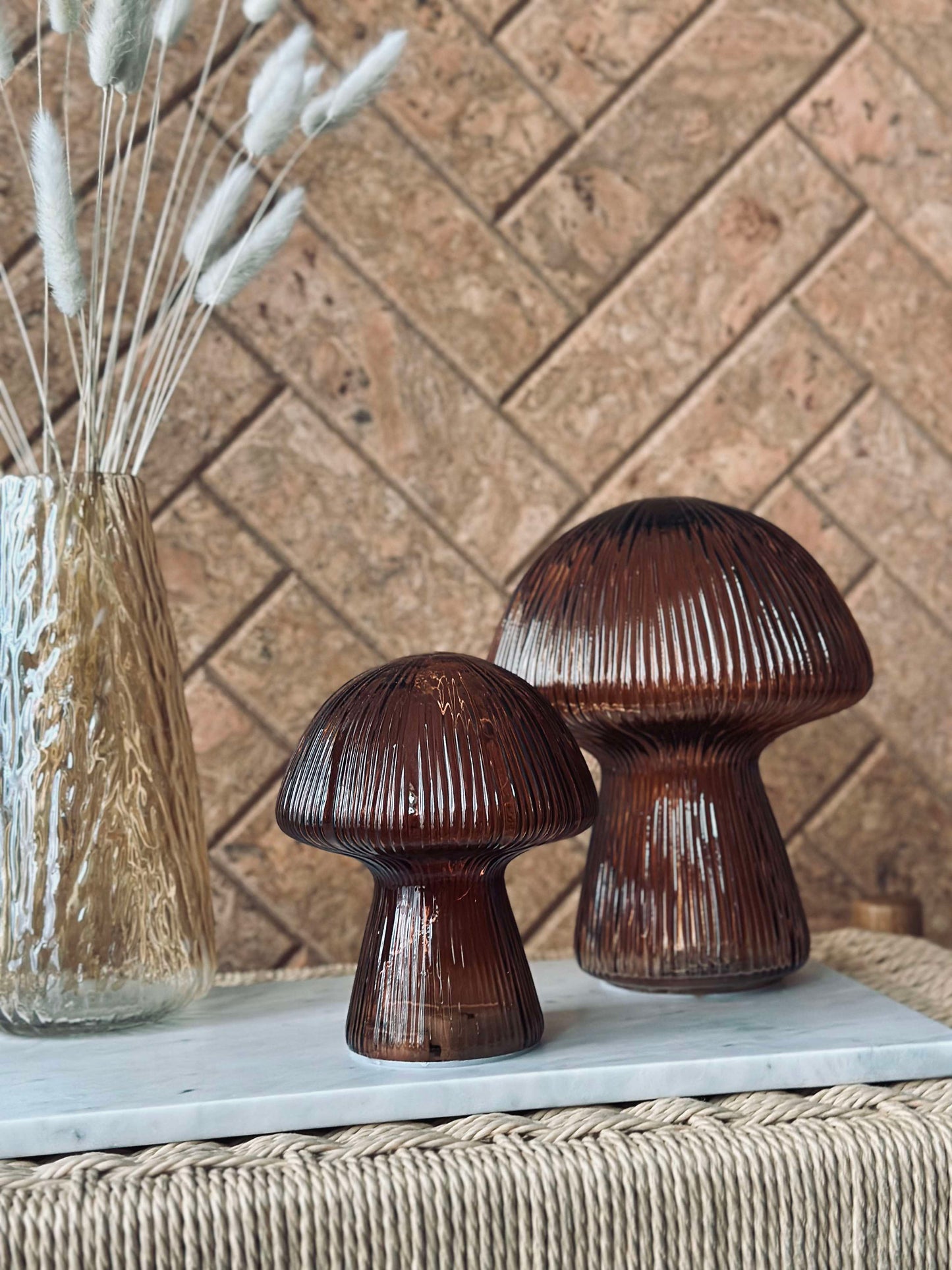 Mushroom med riller 15cm - Brown