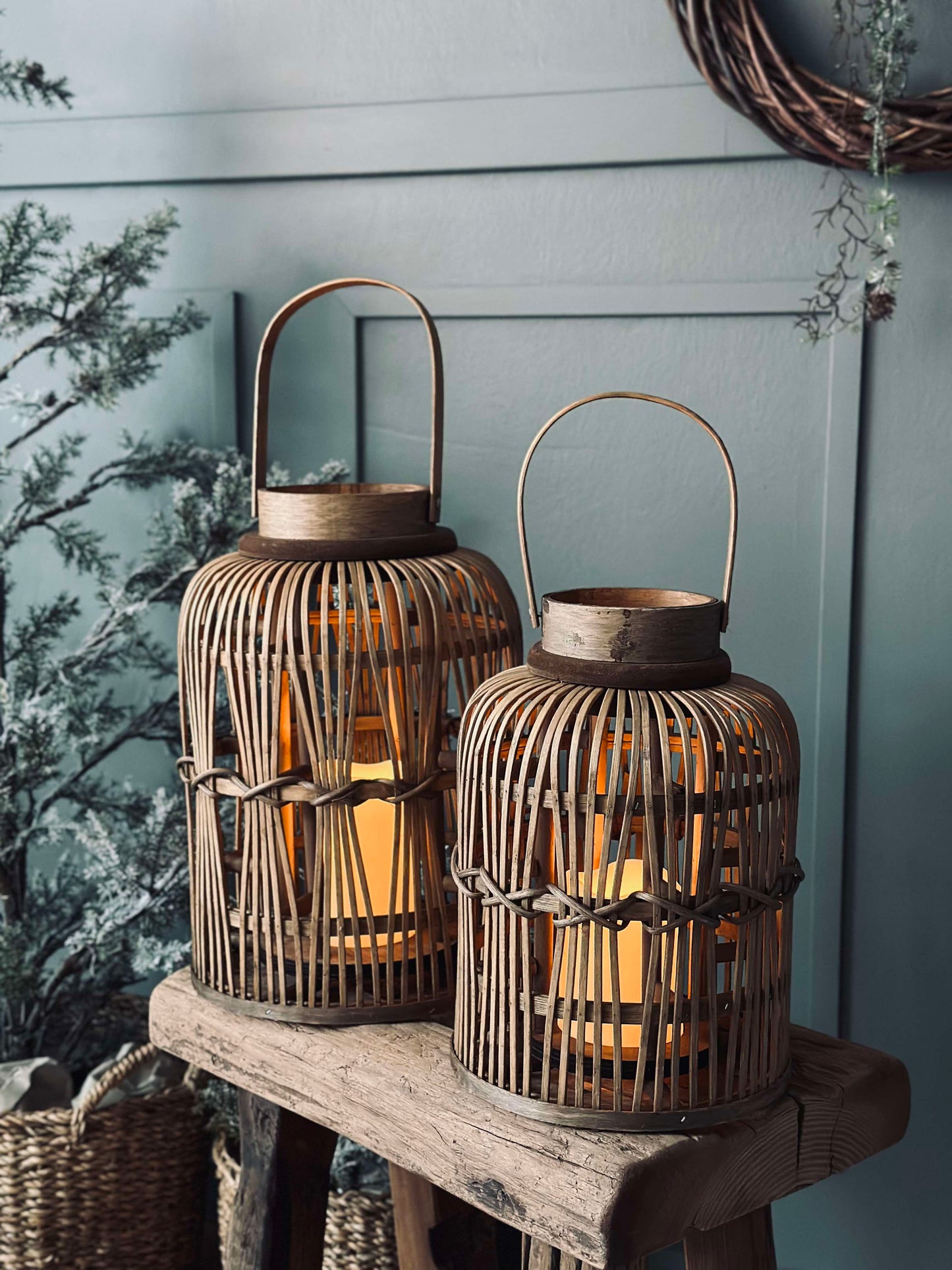 Lanterne med led lys - Large