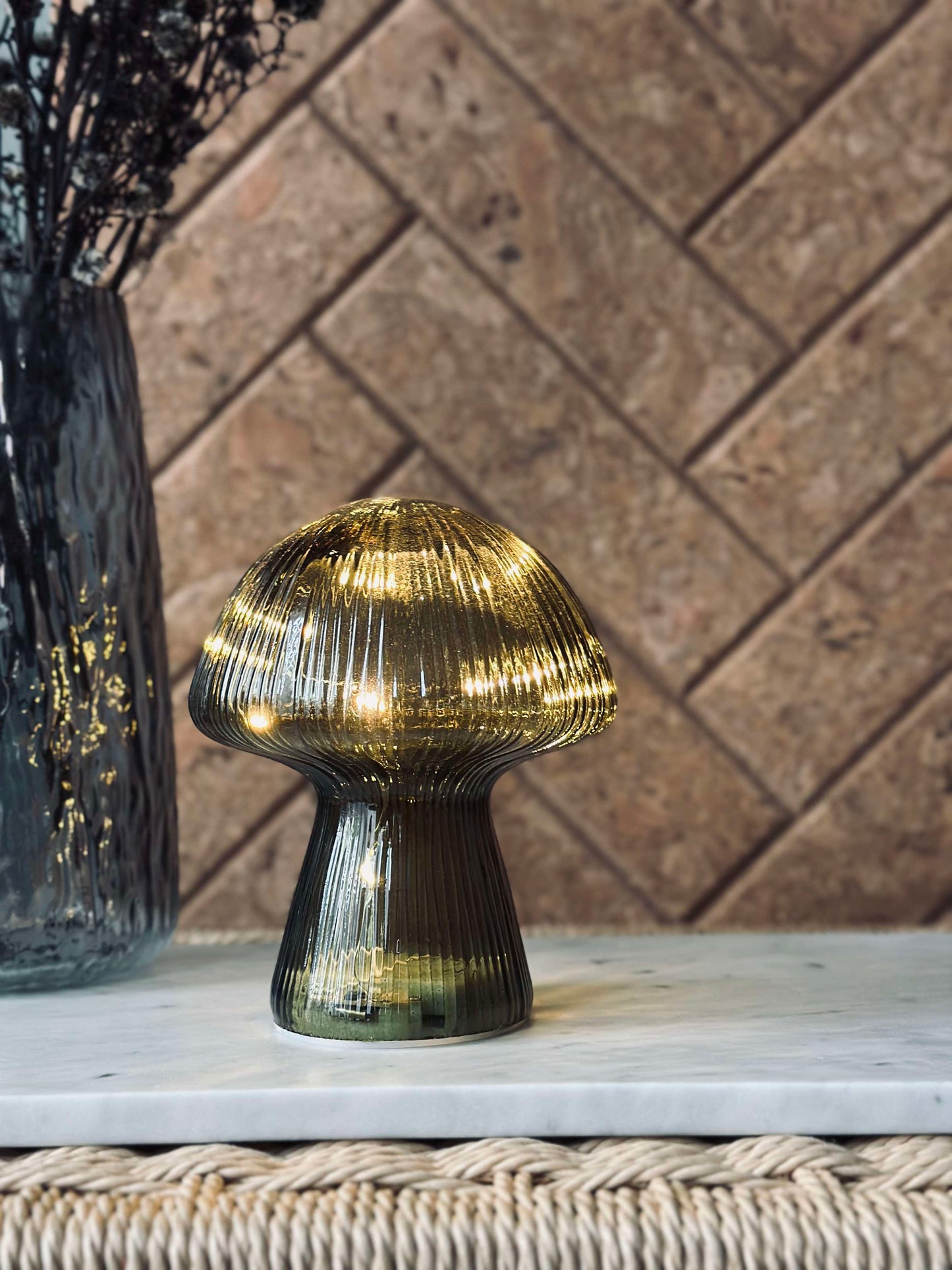 Mushroom med riller 15cm - Grøn