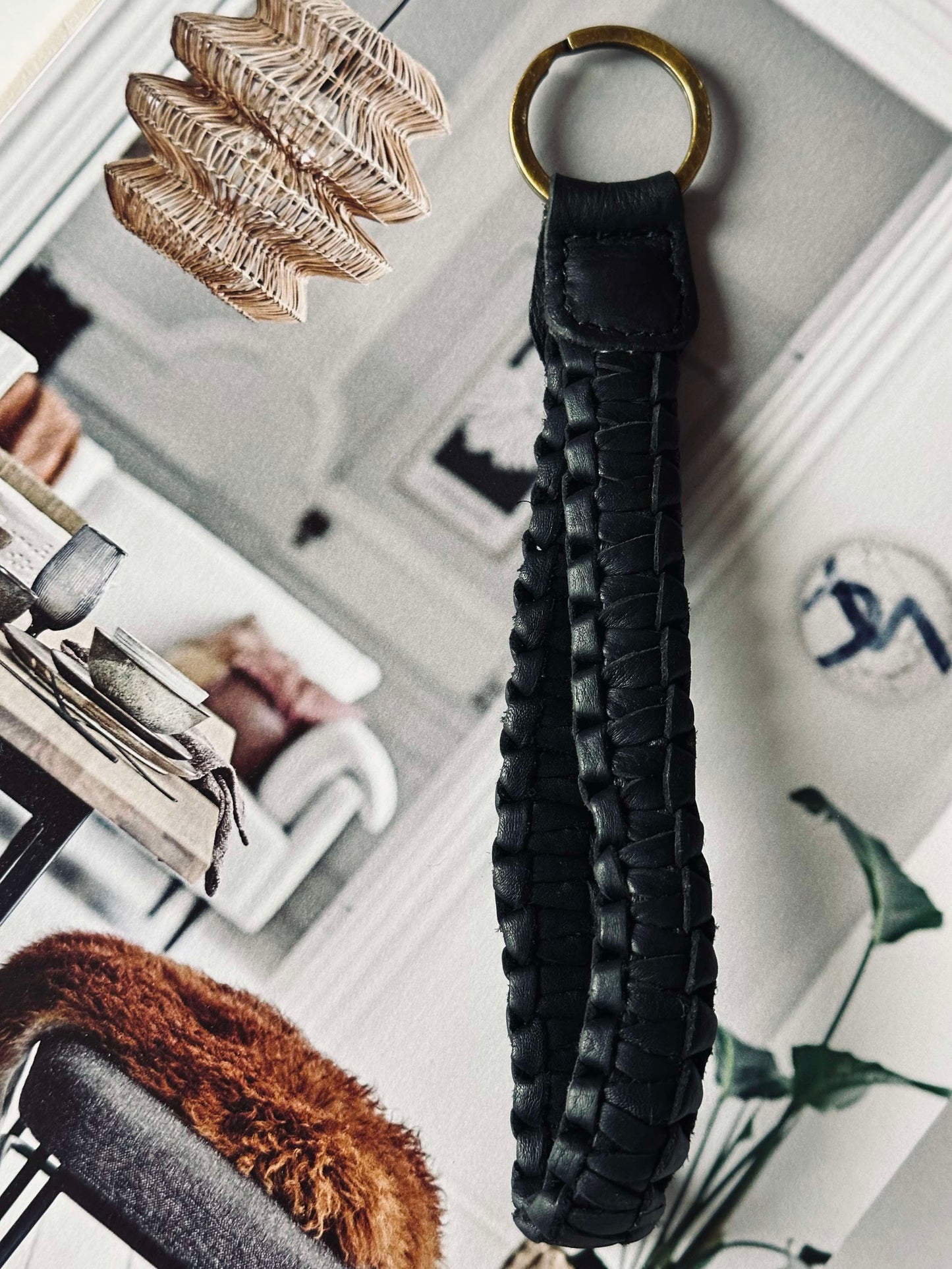 Nøglesnor Helma- Leather black