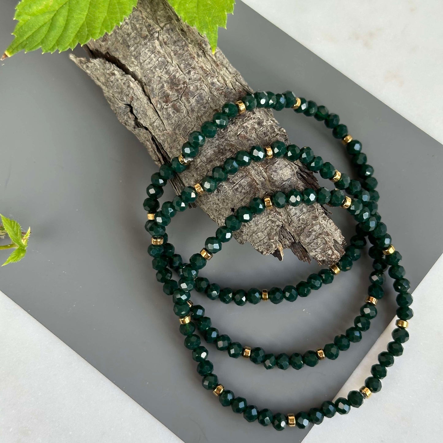 Armbånd Merle Forest Green - Sæt med 3 stk