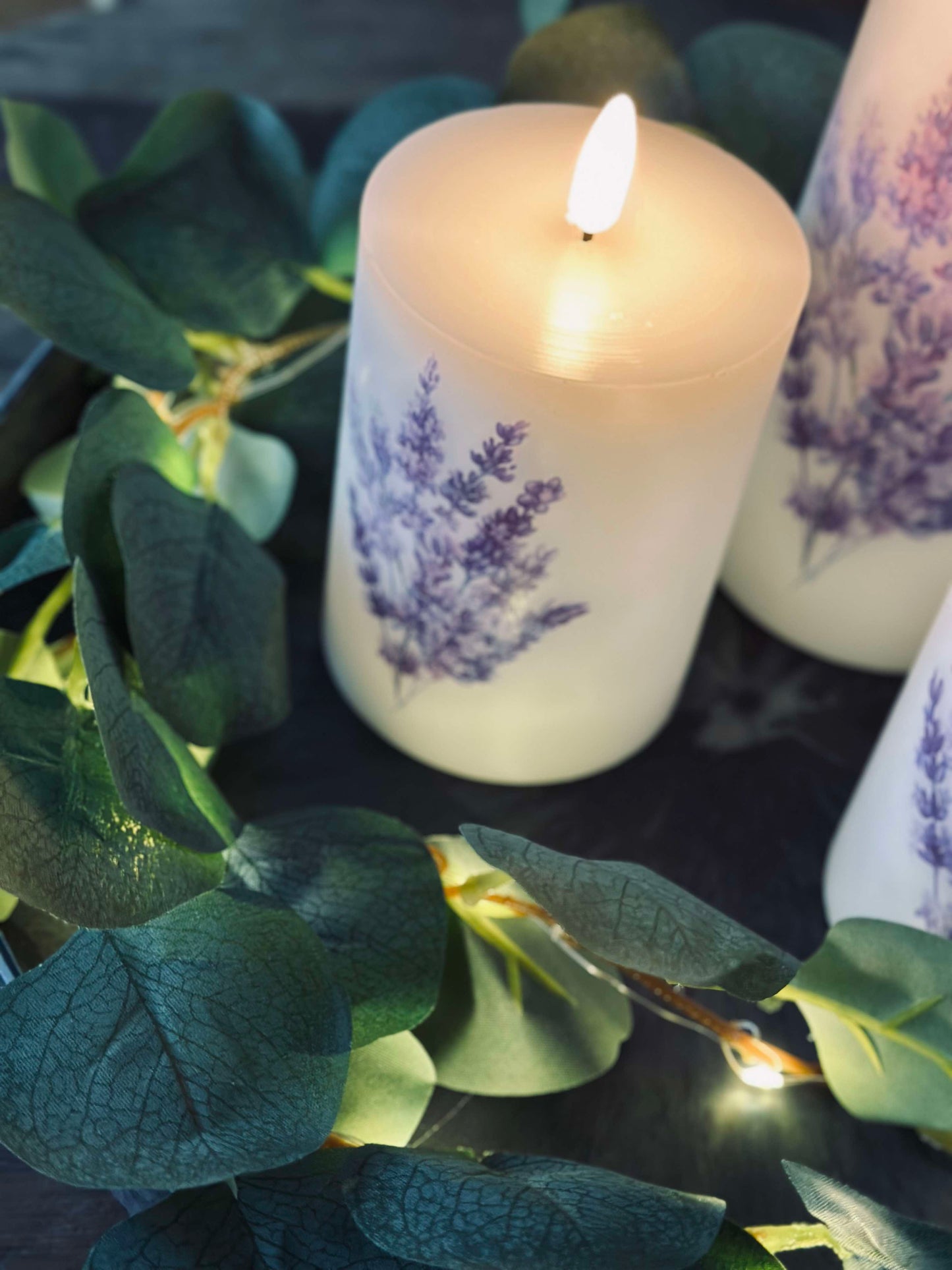 LED FLORA Lavendel – Sæt med 3 stk og fjernbetjening