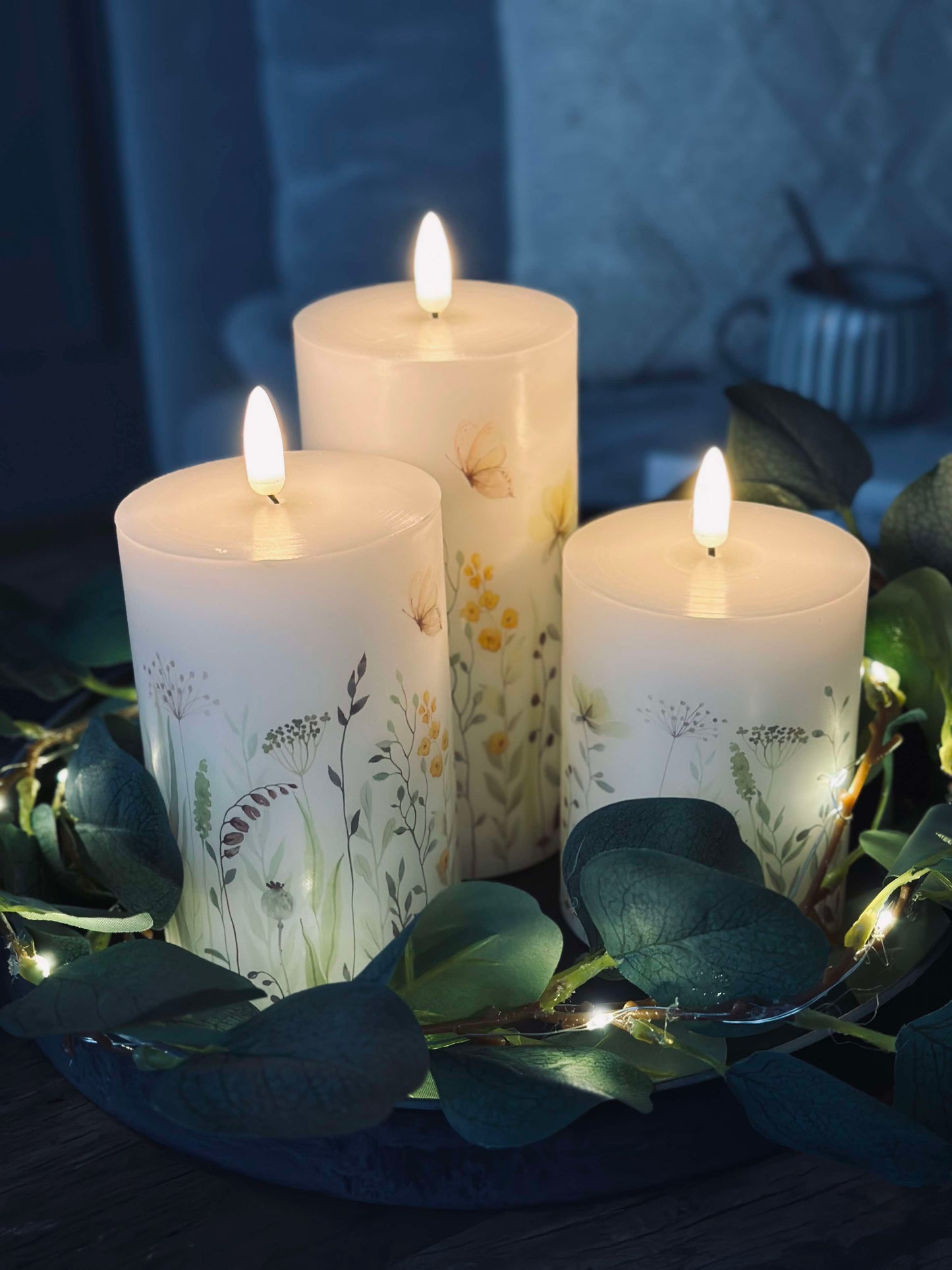 LED WILD FLORA – Sæt med 3 stk og fjernbetjening