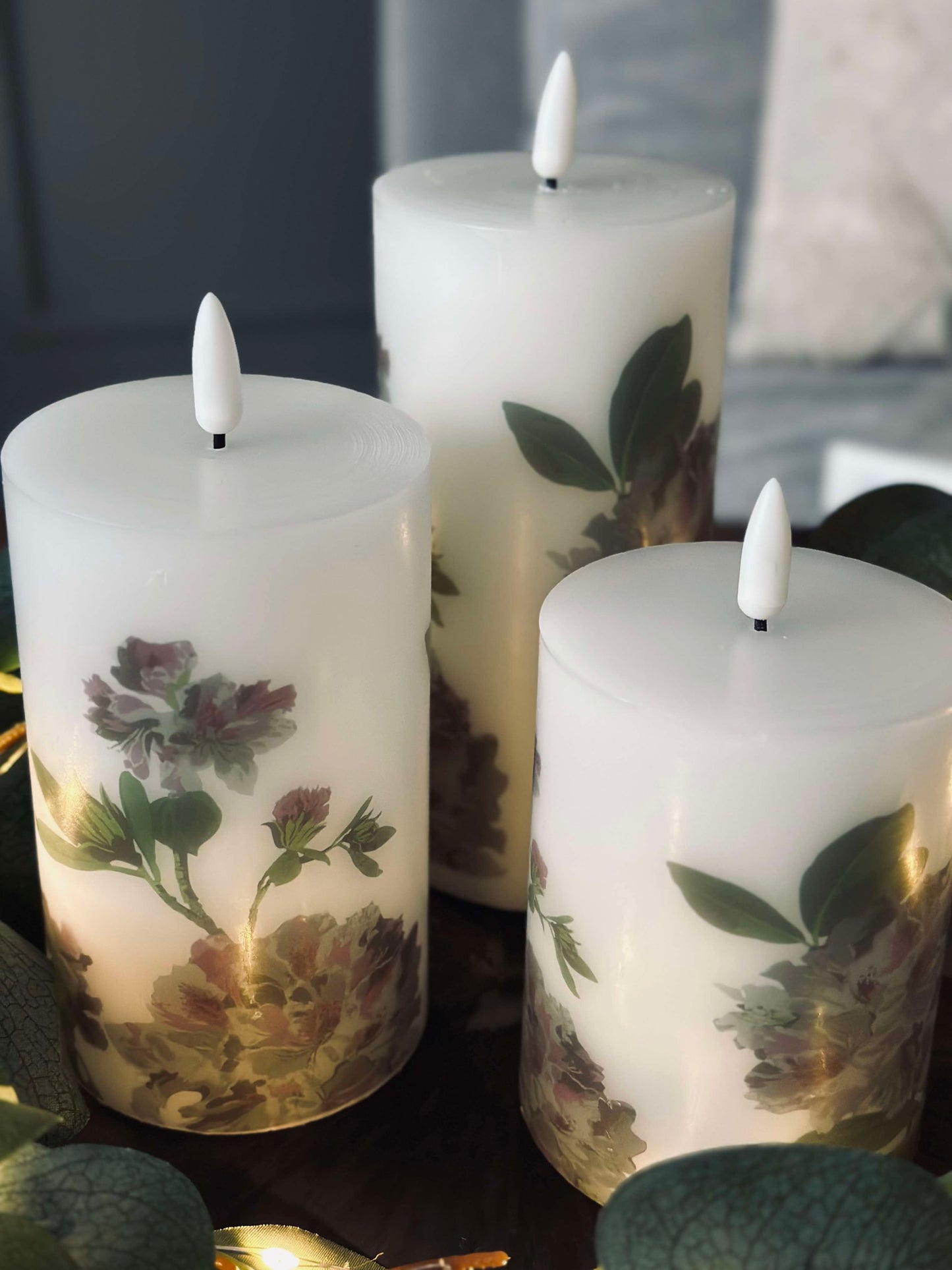 LED Hortensia – Sæt med 3 stk og fjernbetjening