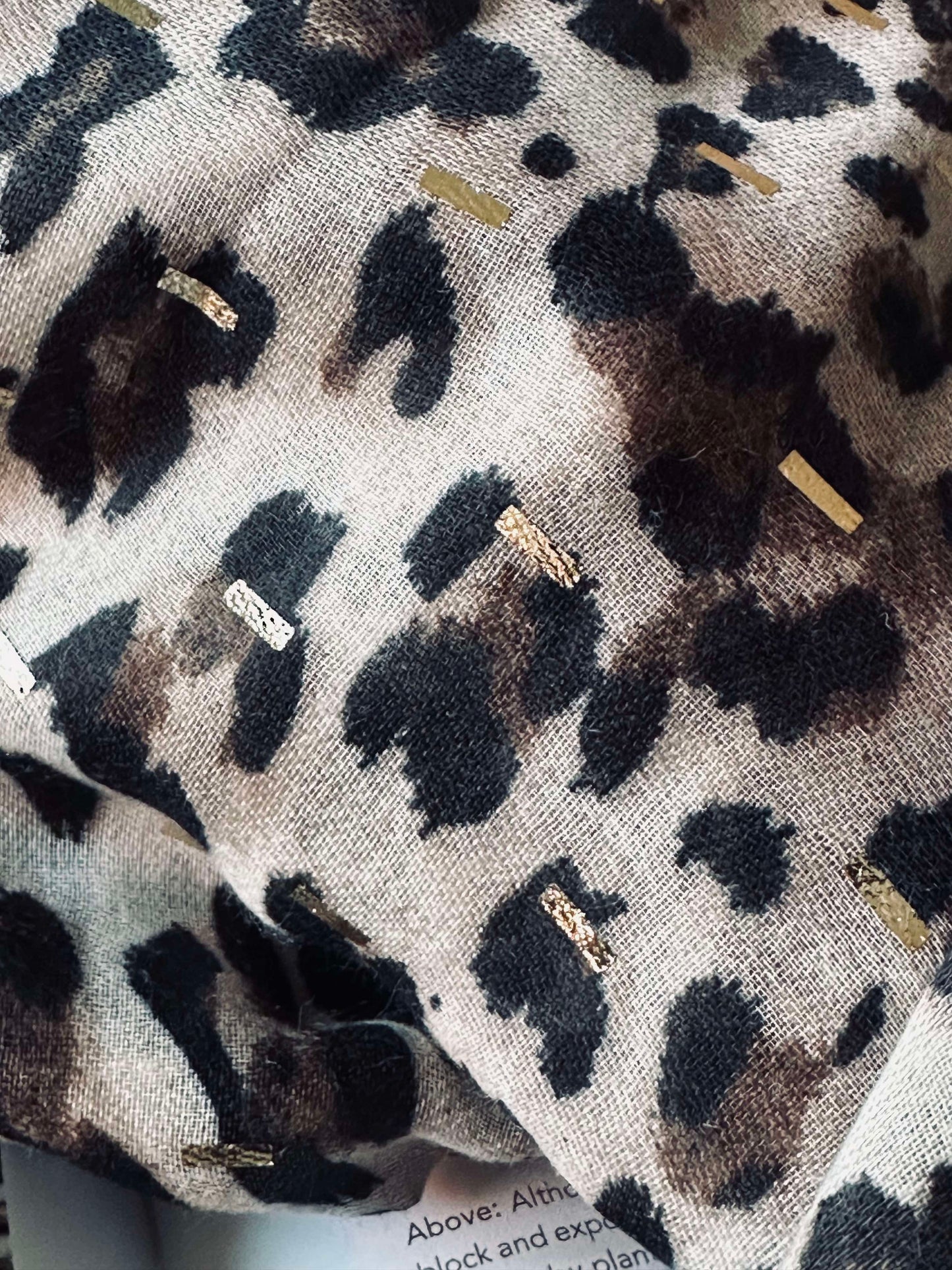 Tørklæde Leopard med guld detalje - Camel