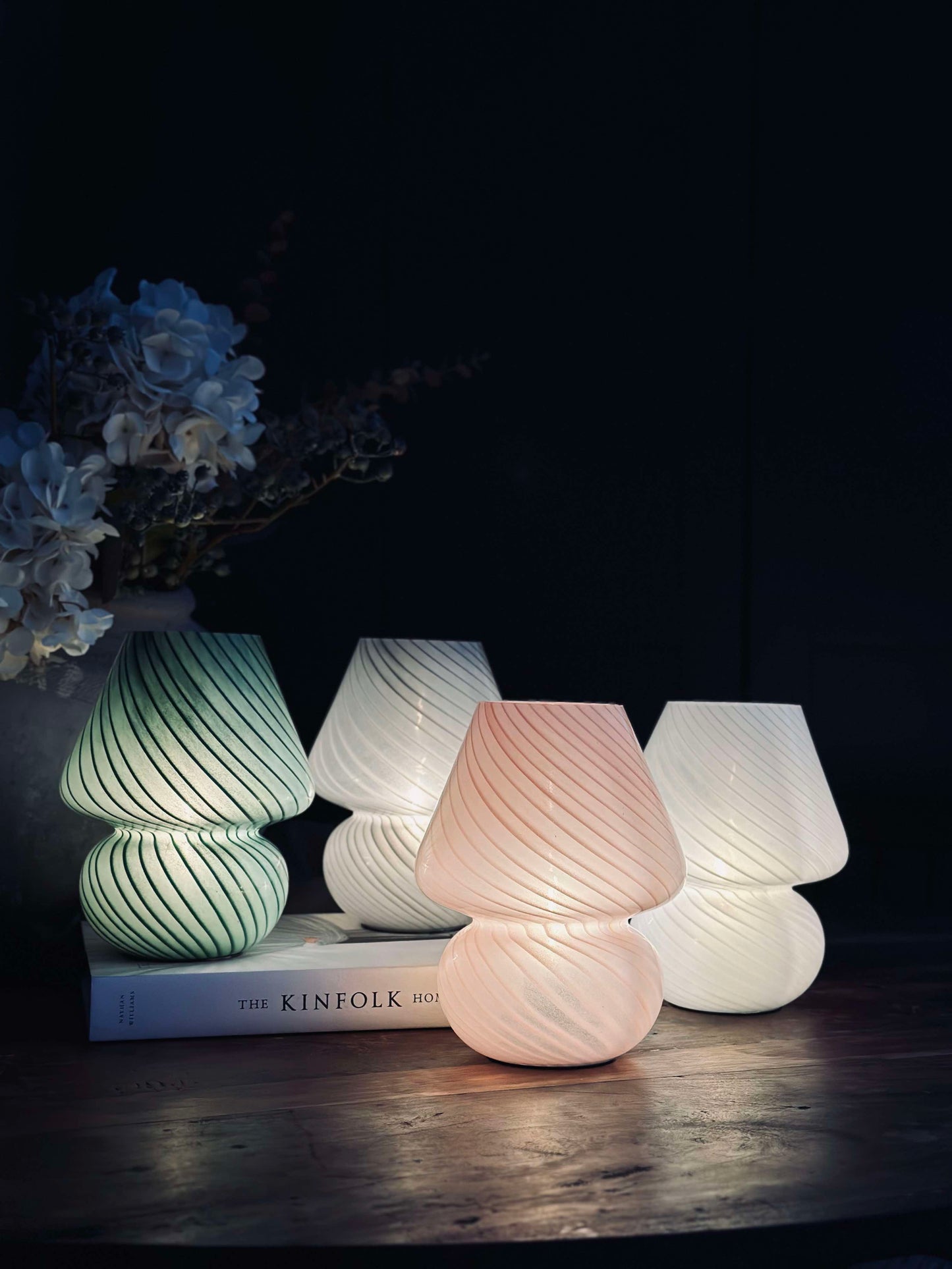 Mushroom Medium - Rosa mundblæst glas