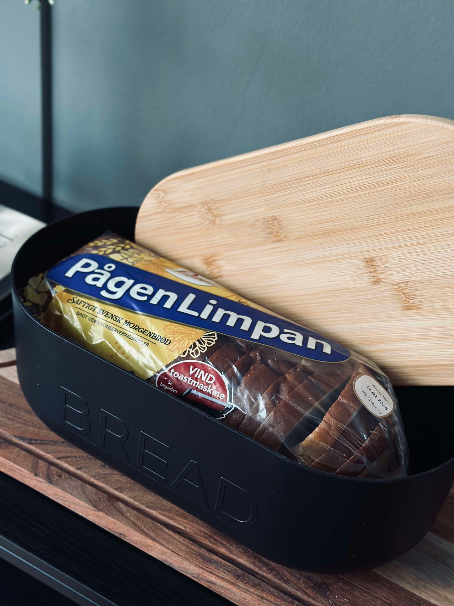 Brødkasse m. bambus låg