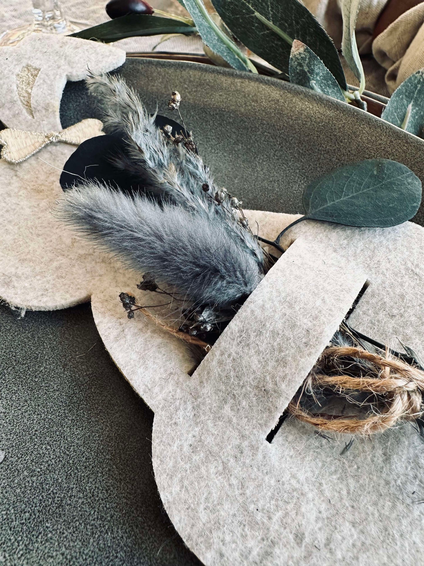 Bestikholder kanin Beige- Sæt med 4 stk