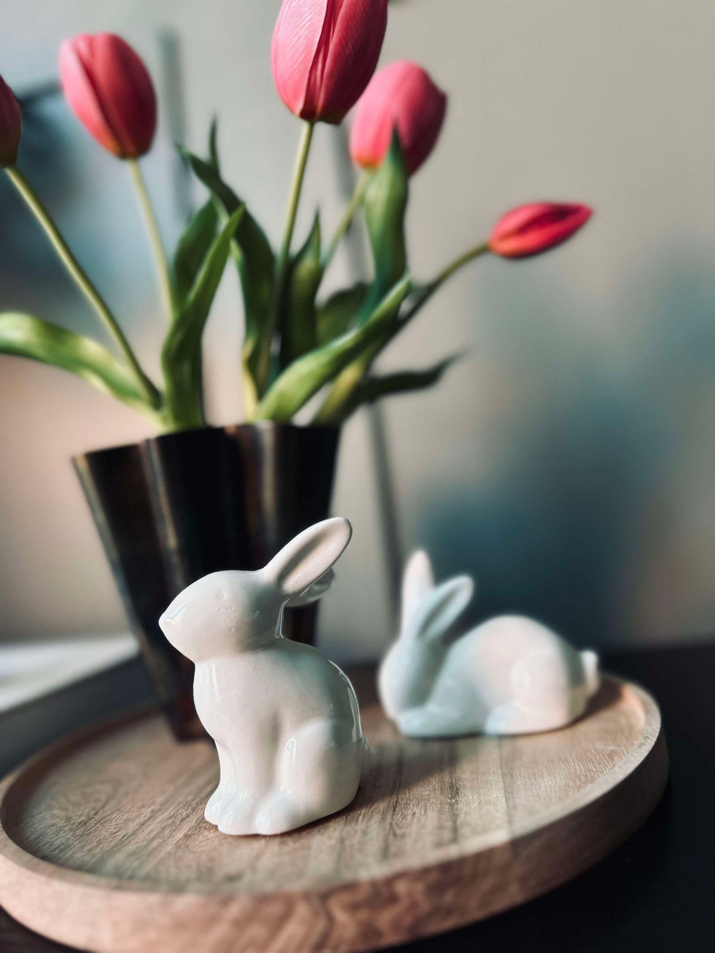 Kanin i hvid porcelæn - Siddende