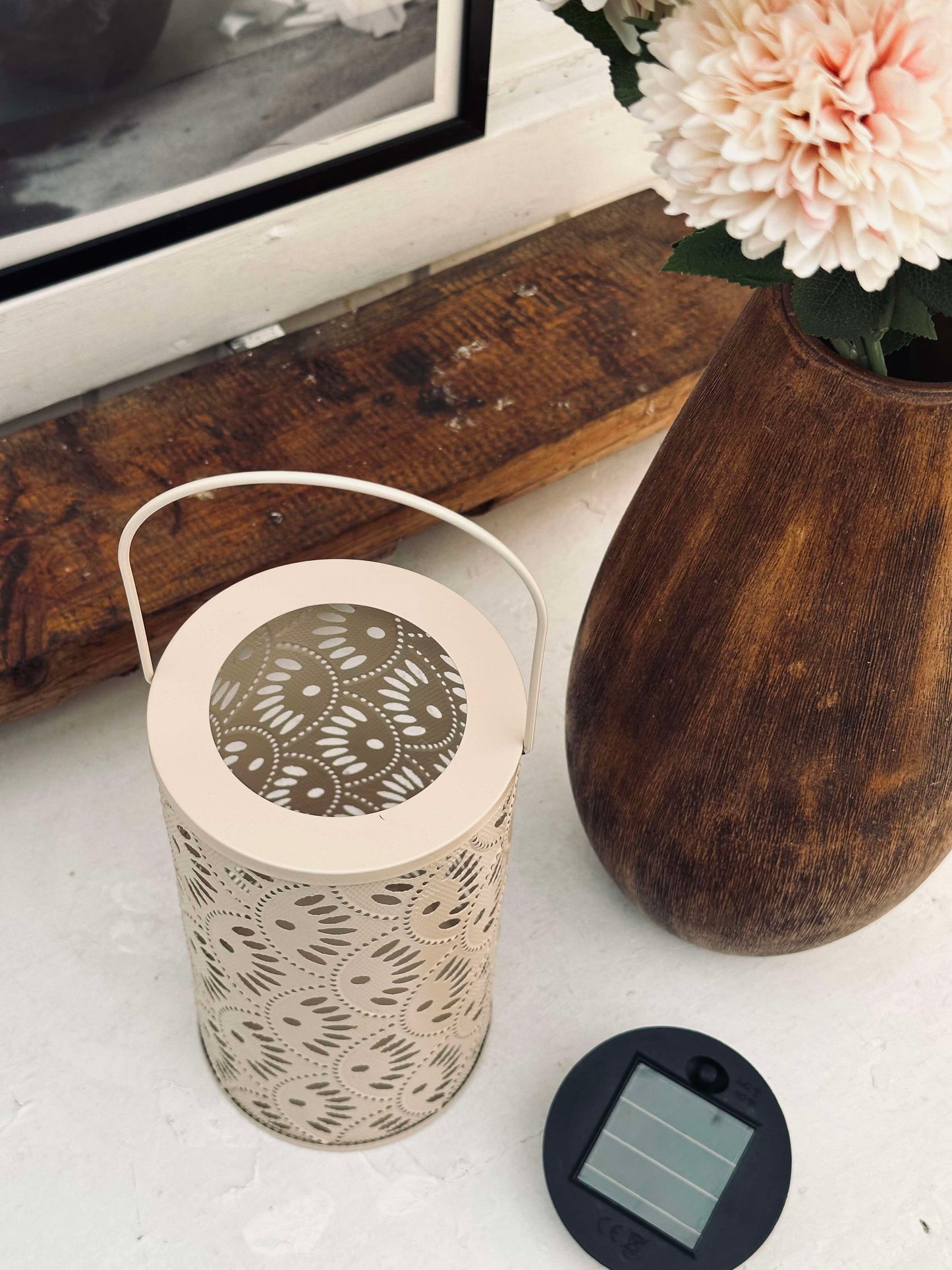Lanterne DELI m. Solceller – Beige