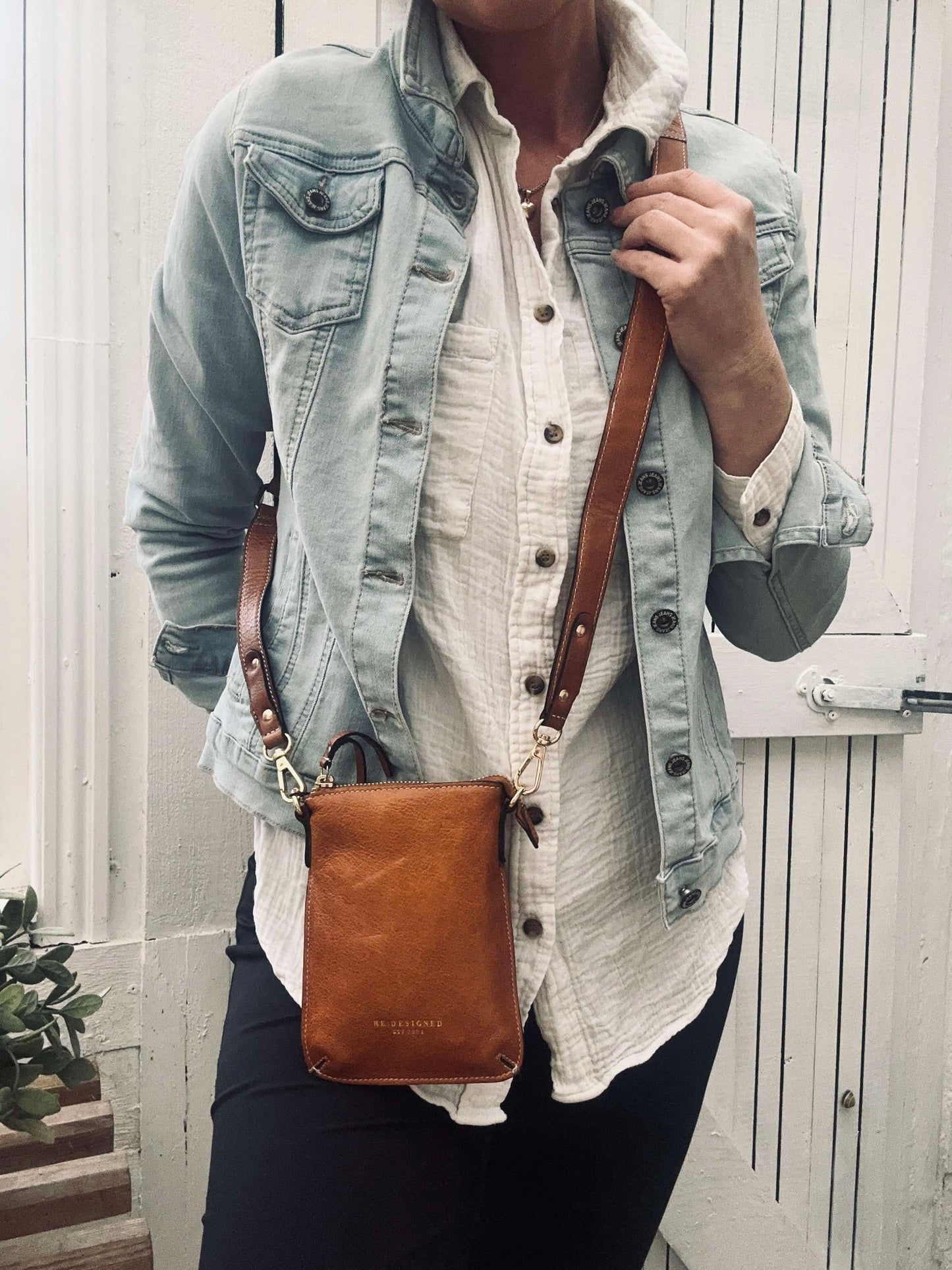 Crossover mobiltaske - Nava Cognac