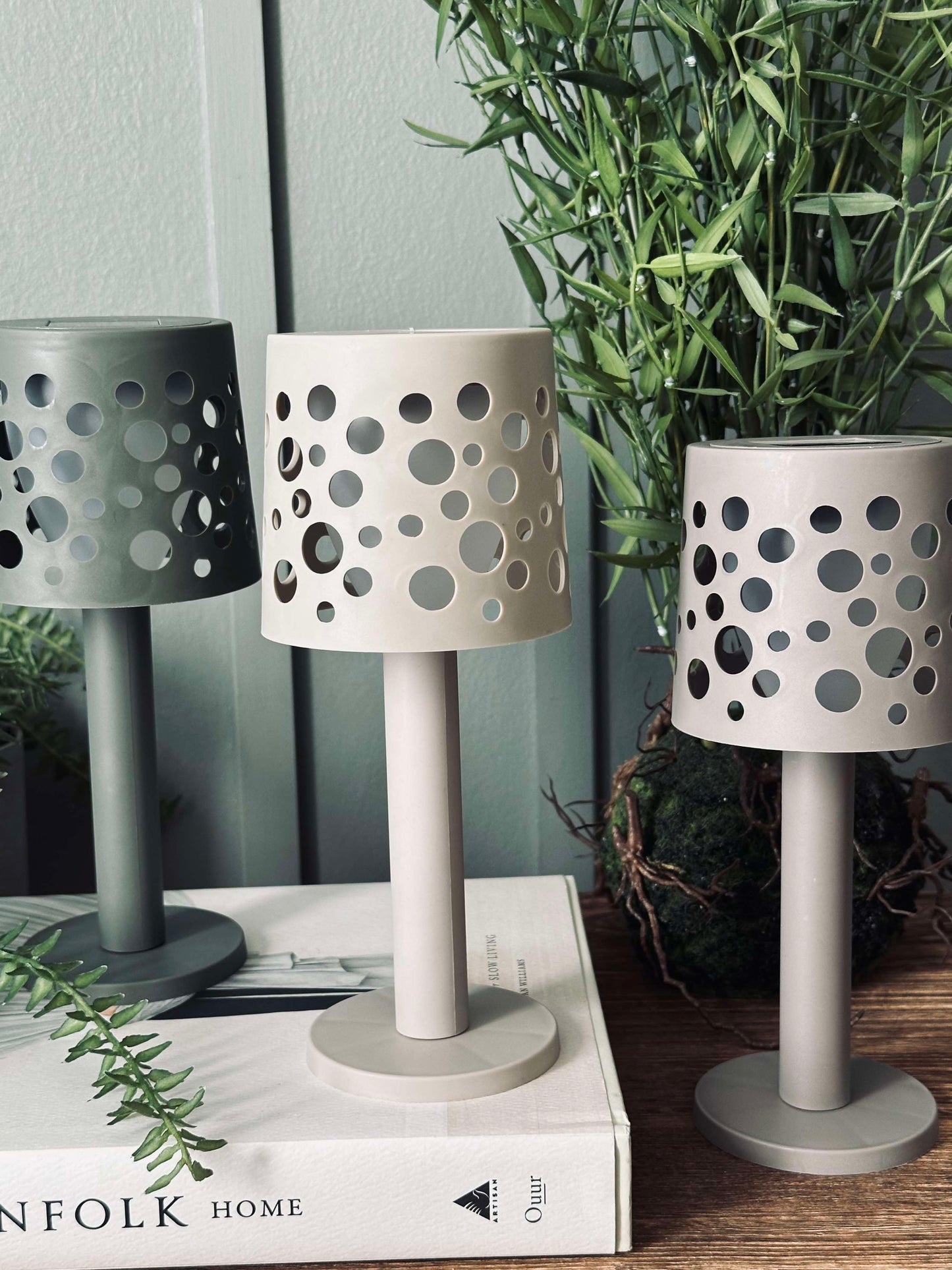 Bordlampe med solceller - Lys beige