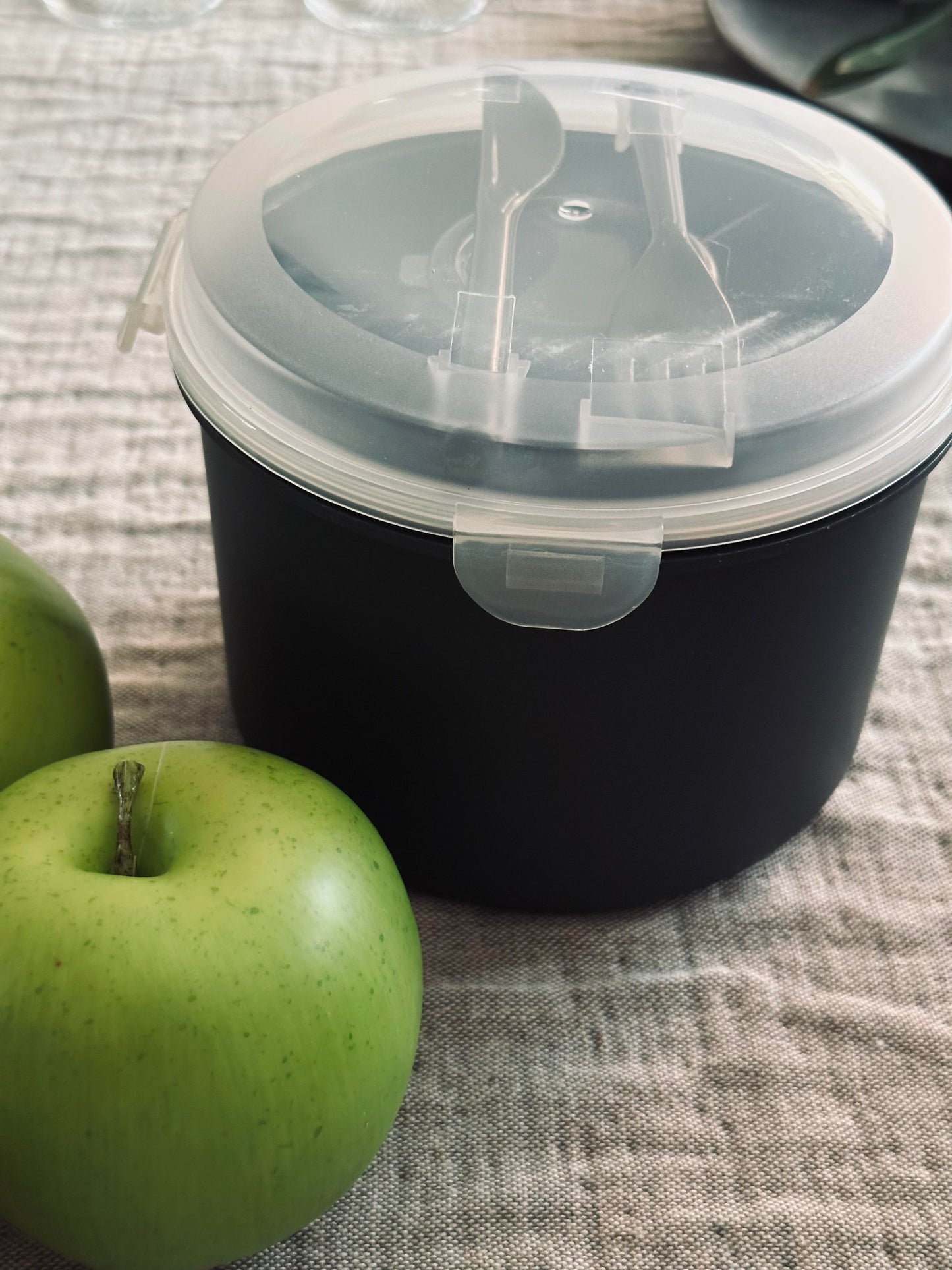 Lunchbox m. dressing kop - Sort