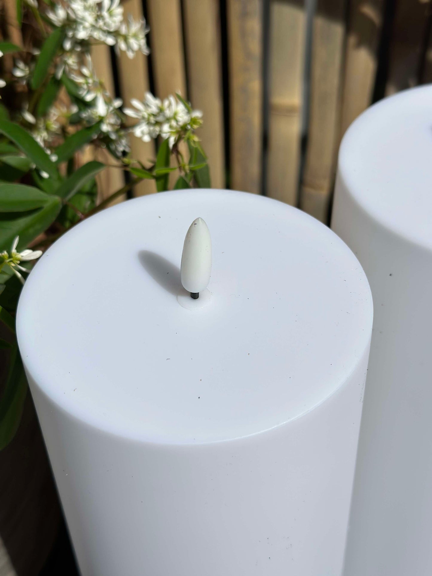 Udendørs XL LED Bloklys H 25cm - Sæt med 2 stk ink fjernbetjening