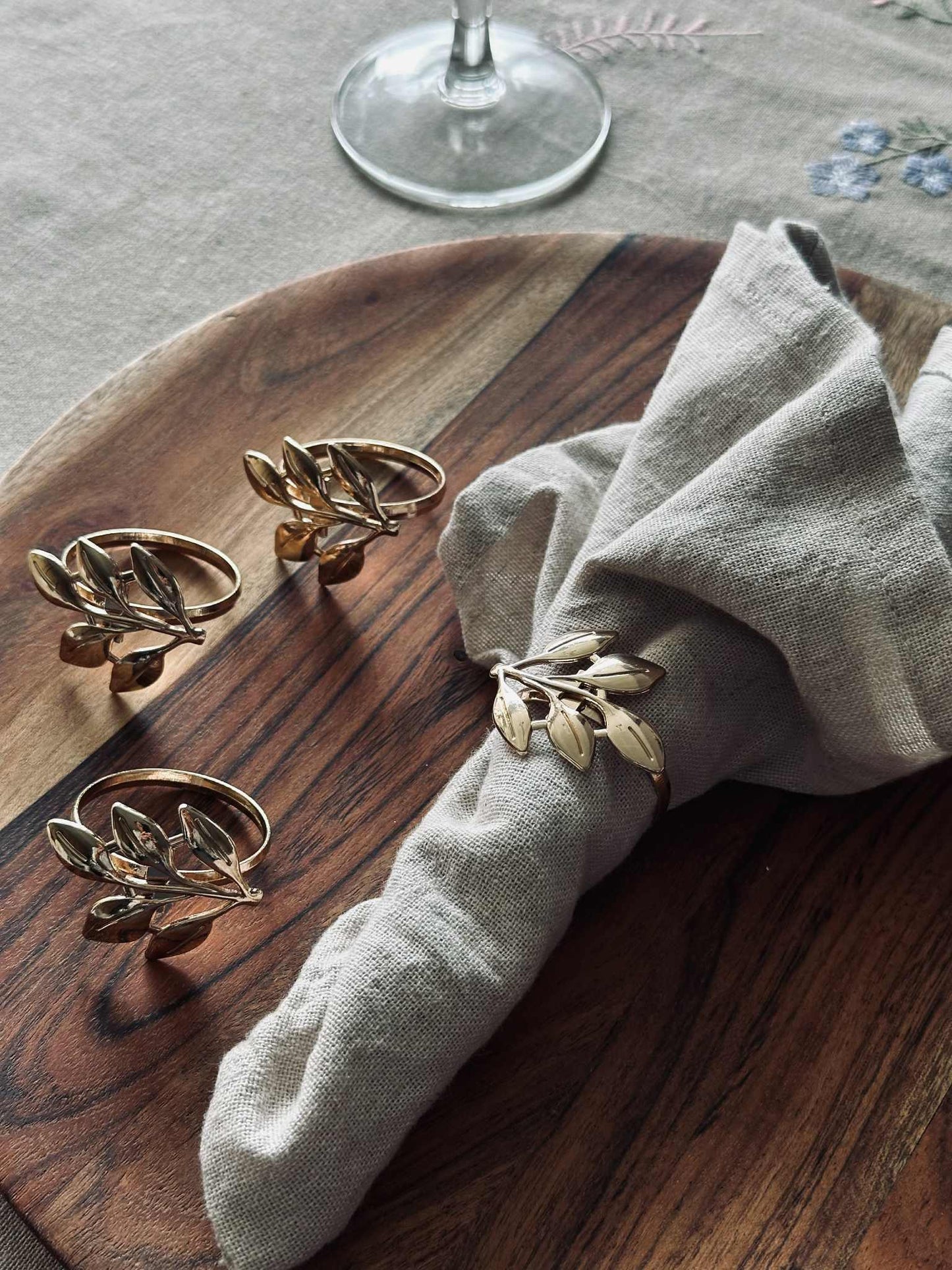 Servietringe - Golden 4 stk.