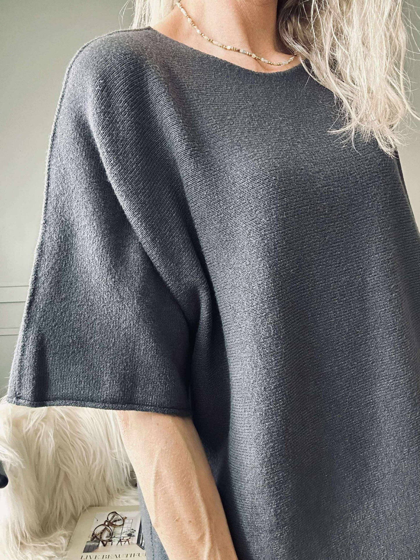 Bluse Sia Dark grey – Oversize