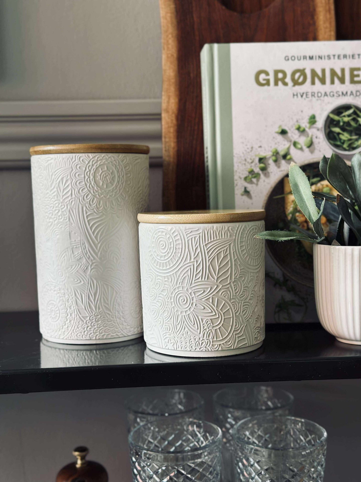 Krukke med låg - Keramik 450ml