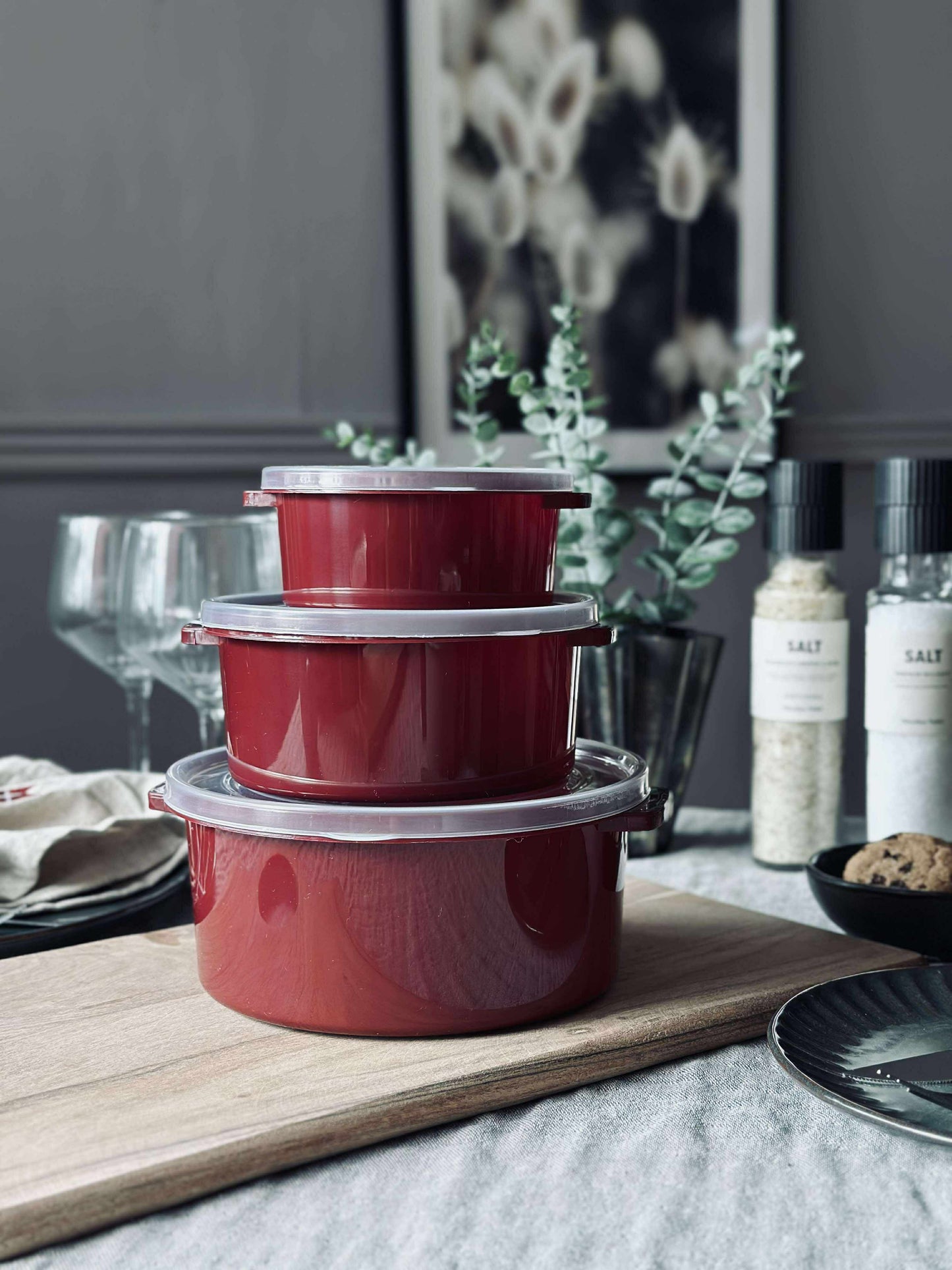 Opbevaringsbøtter - Sæt med 2 stk. Bordeaux