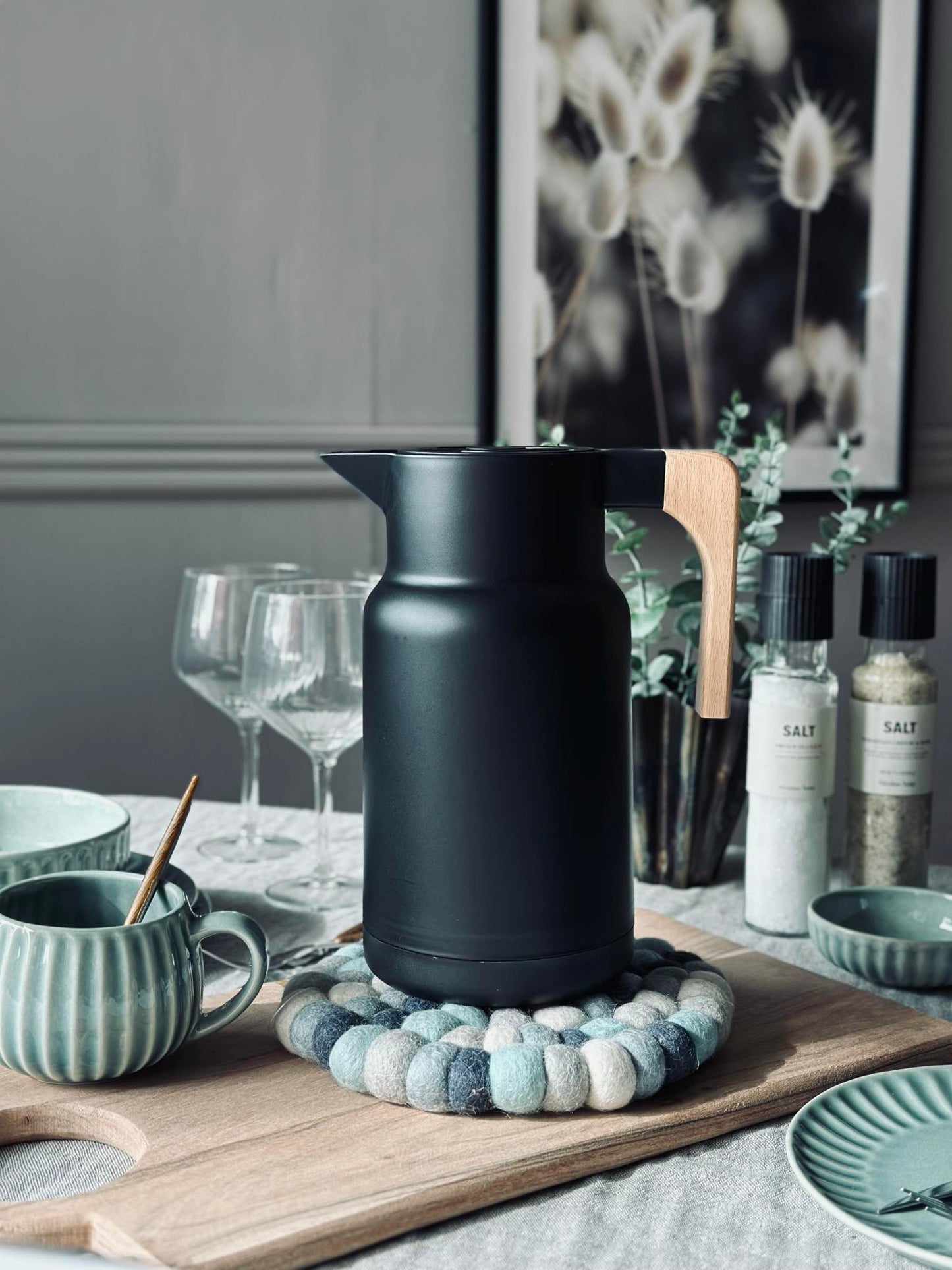 Bordskåner DOTS - Blå mix uld