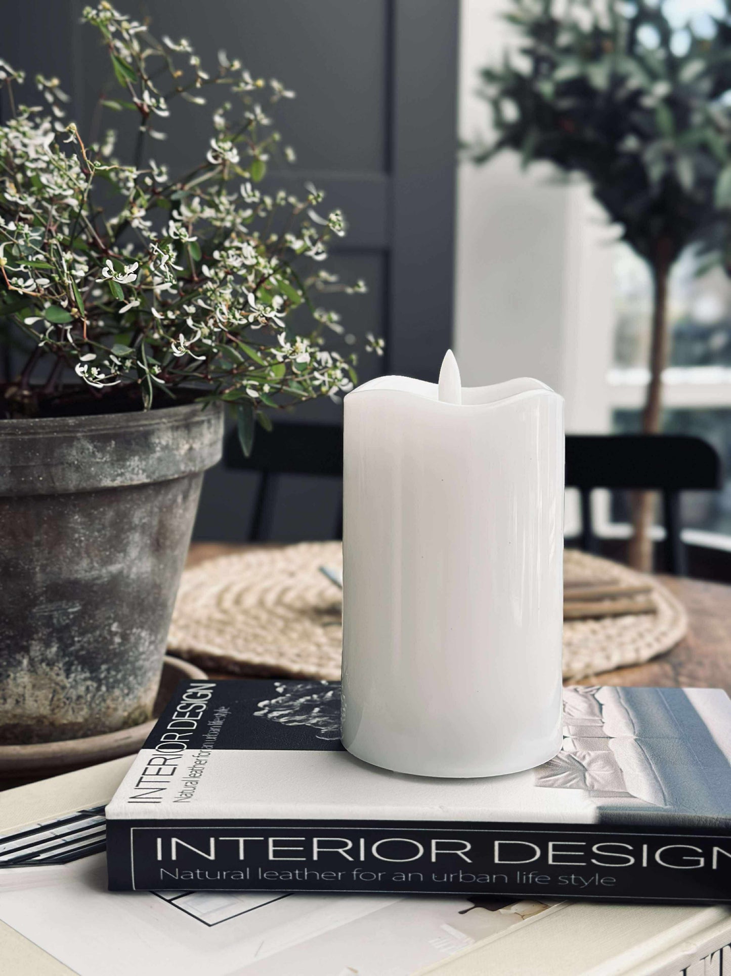 LED Bloklys White TWINKLE - 12,5cm