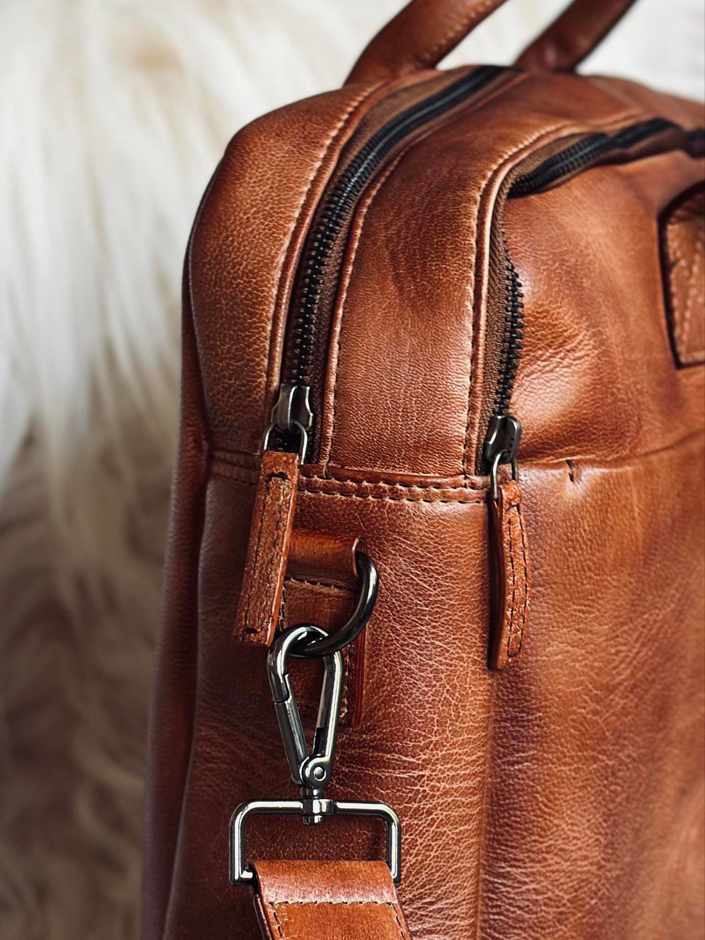 Laptoptaske cognac