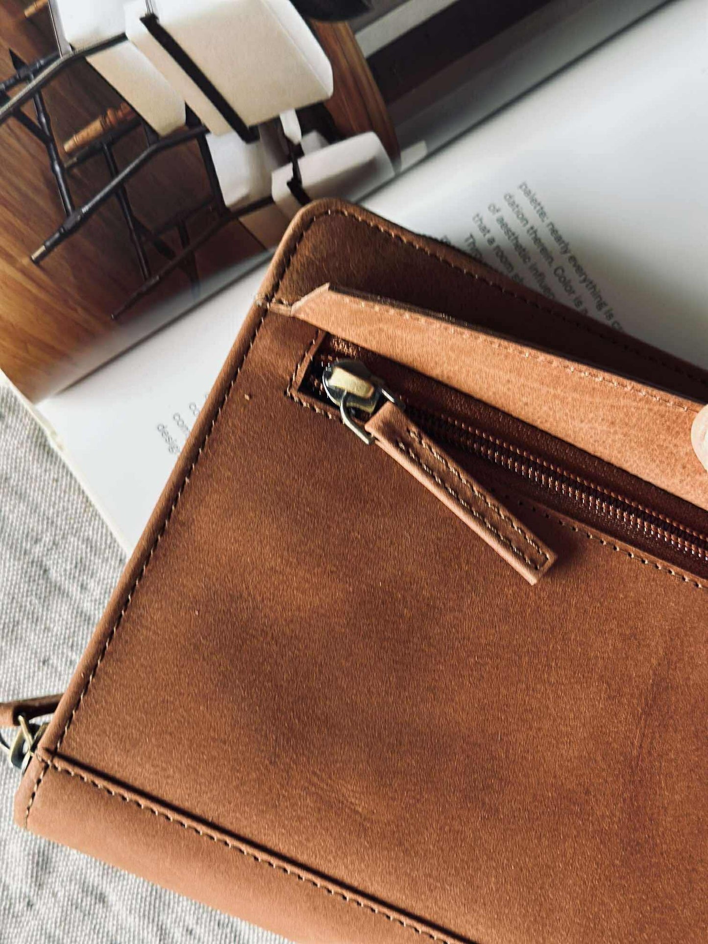 Organiser Cognac Læder